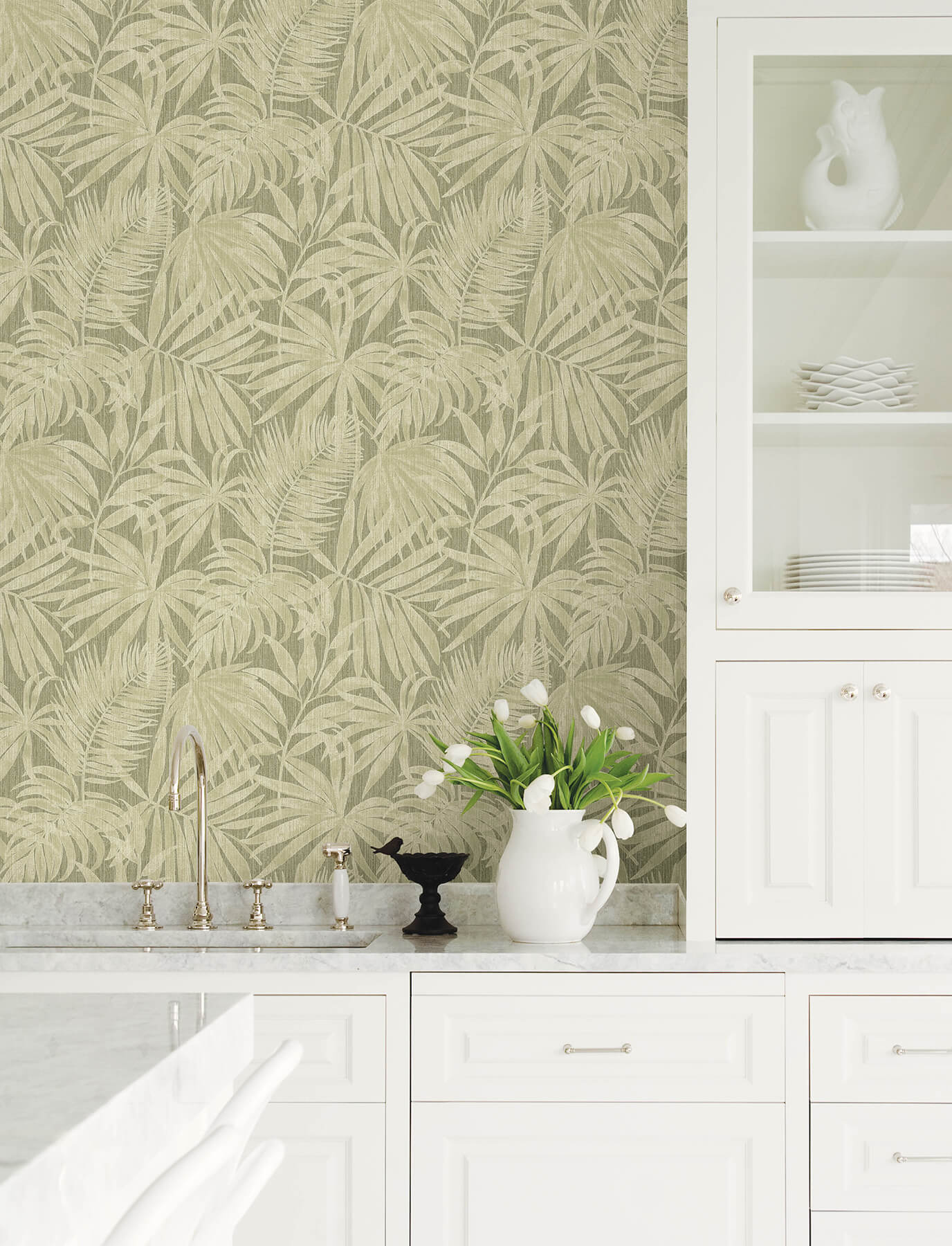 sonny-green-fronds-wallpaper-york-wallcoverings-4191-83027 - York Wallcoverings Papel pintado