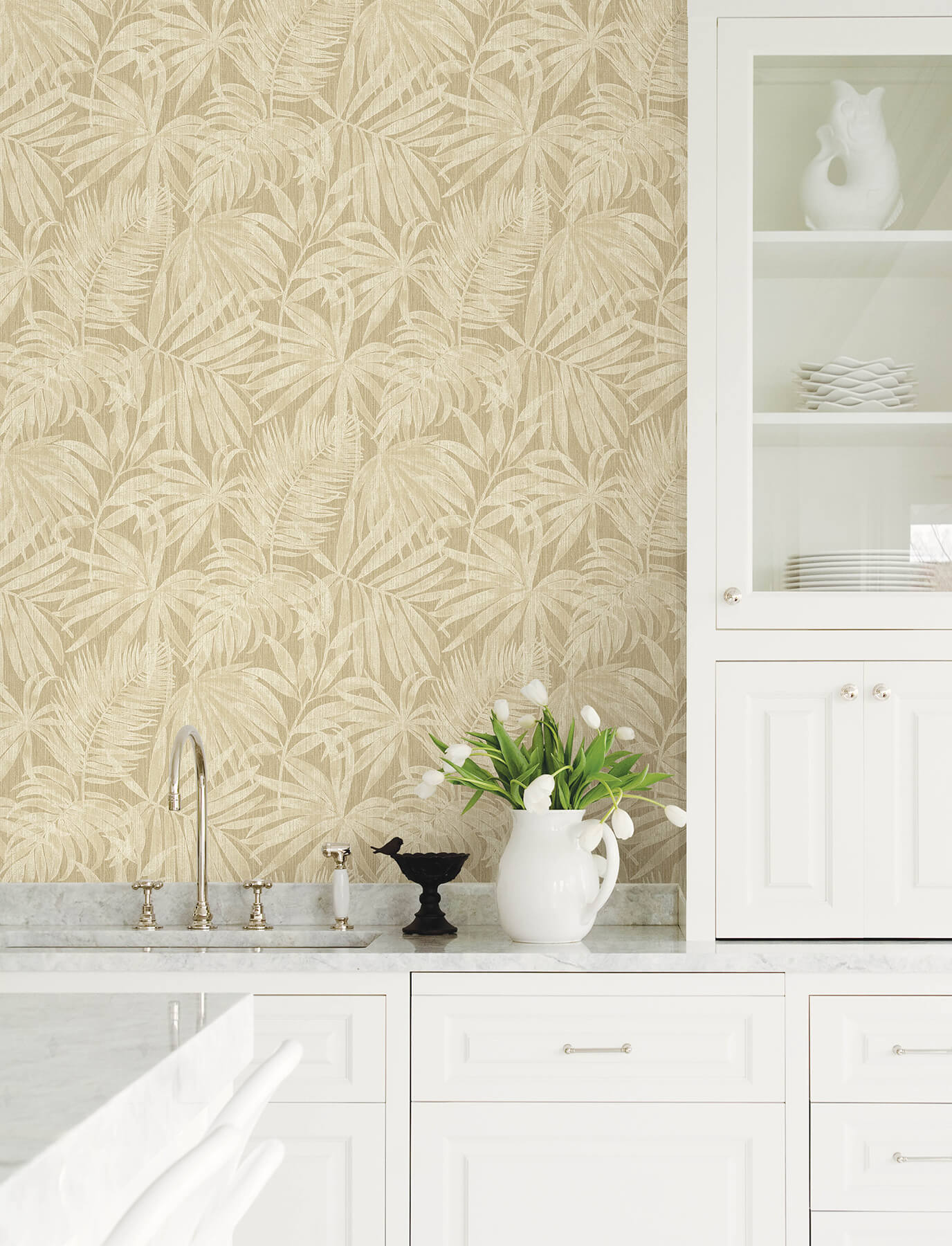 sonny-light-brown-fronds-wallpaper-york-wallcoverings-4191-83028 - York Wallcoverings Wallpaper