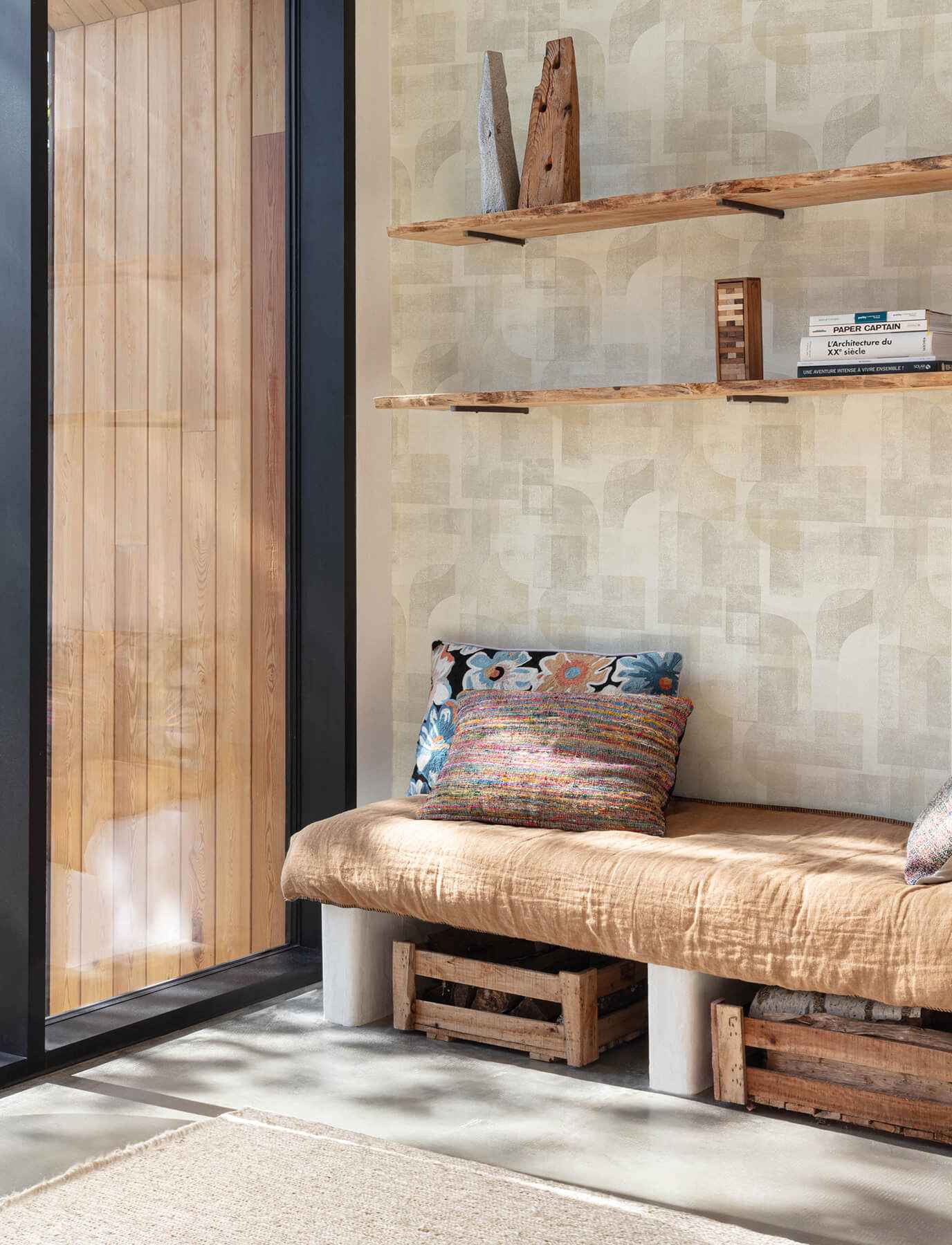 Cassandra Taupe Block Geometric Wallpaper - York Wallcoverings - 4191-83030 - York Wallcoverings Wallpaper