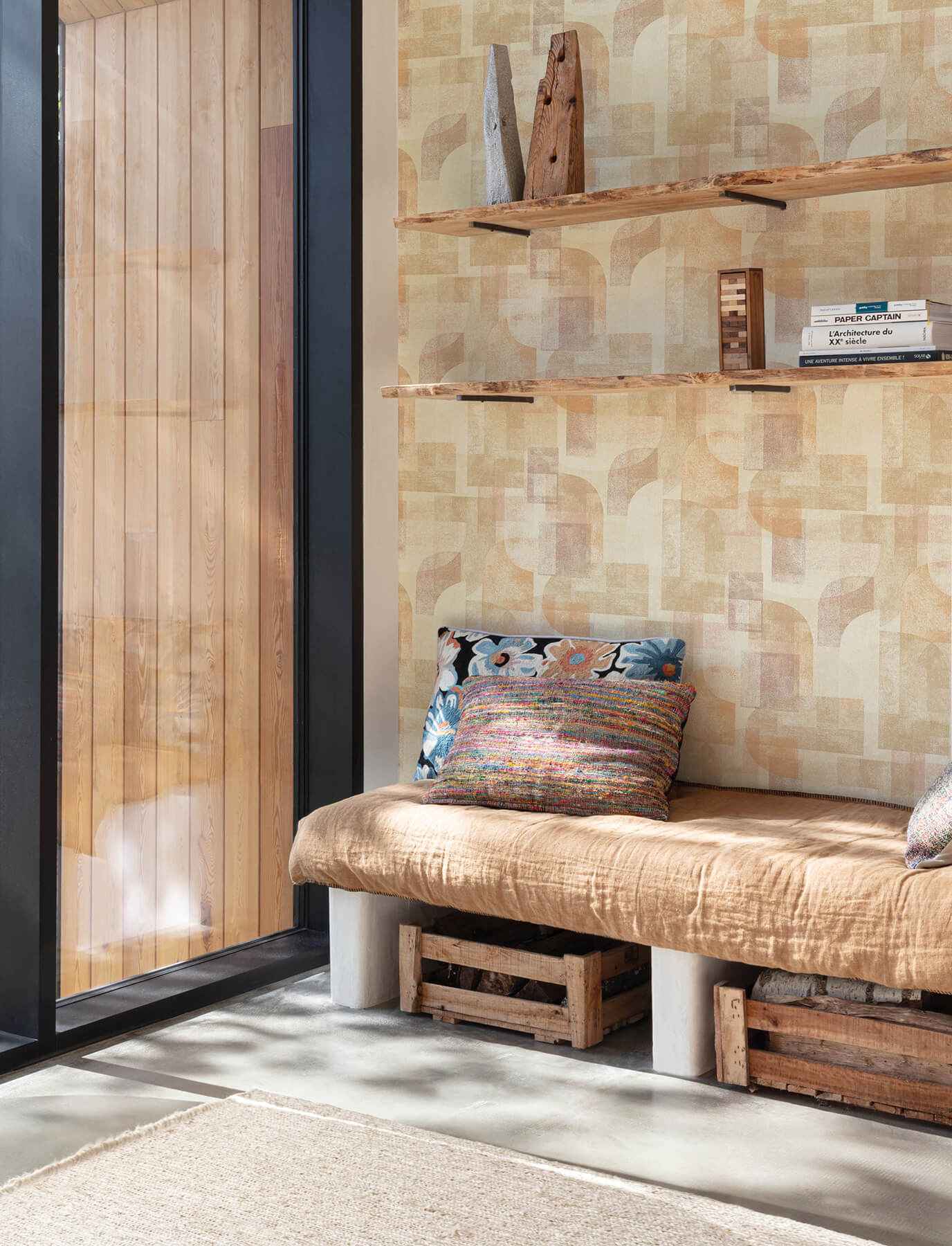 Cassandra Rust Block Geometric Wallpaper - York Wallcoverings - 4191-83033 - York Wallcoverings Wallpaper