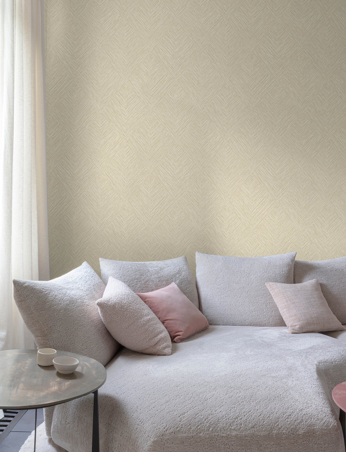 Hollis Light Brown Textured Diamond Wallpaper - York Wallcoverings - 4191-83044 - York Wallcoverings Wallpaper