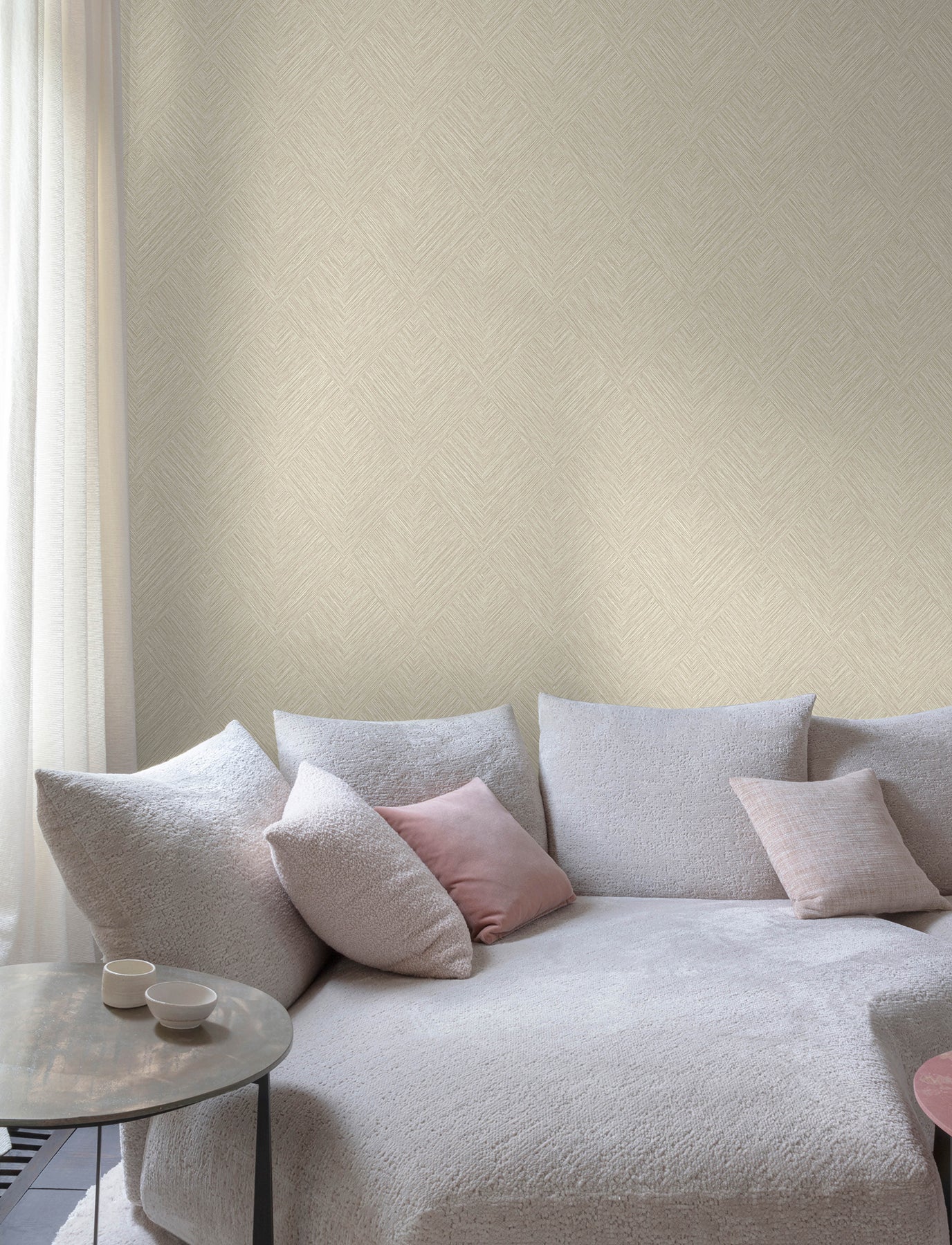 Hollis Taupe Textured Diamond Wallpaper - York Wallcoverings - 4191-83045 - York Wallcoverings Wallpaper
