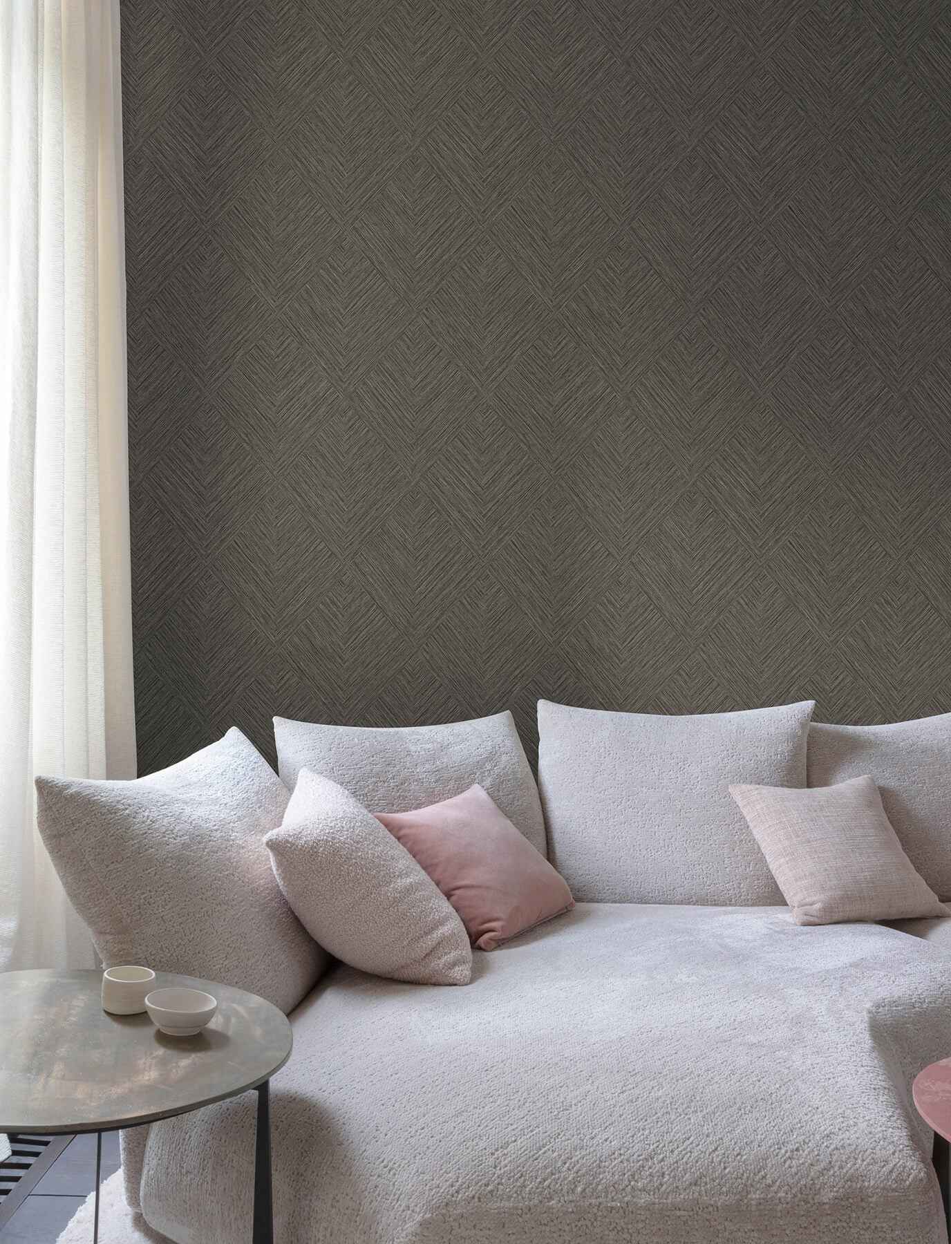 Hollis Charcoal Textured Diamond Wallpaper - York Wallcoverings - 4191-83046 - York Wallcoverings Wallpaper