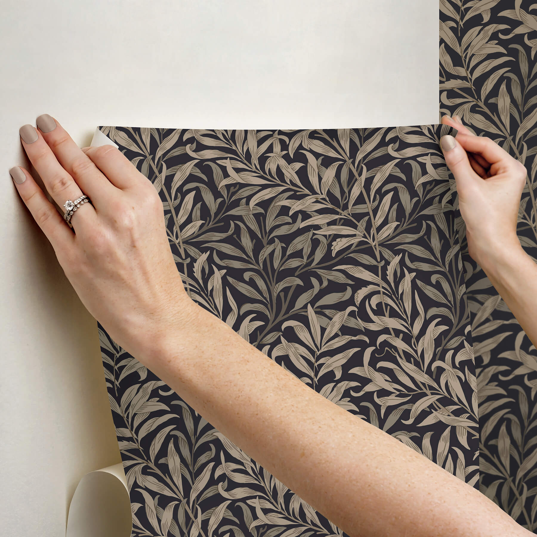 willow-boughs-charcoal-peel-and-stick-wallpaper-york-wallcoverings-mcs6621 - York Wallcoverings Wallpaper