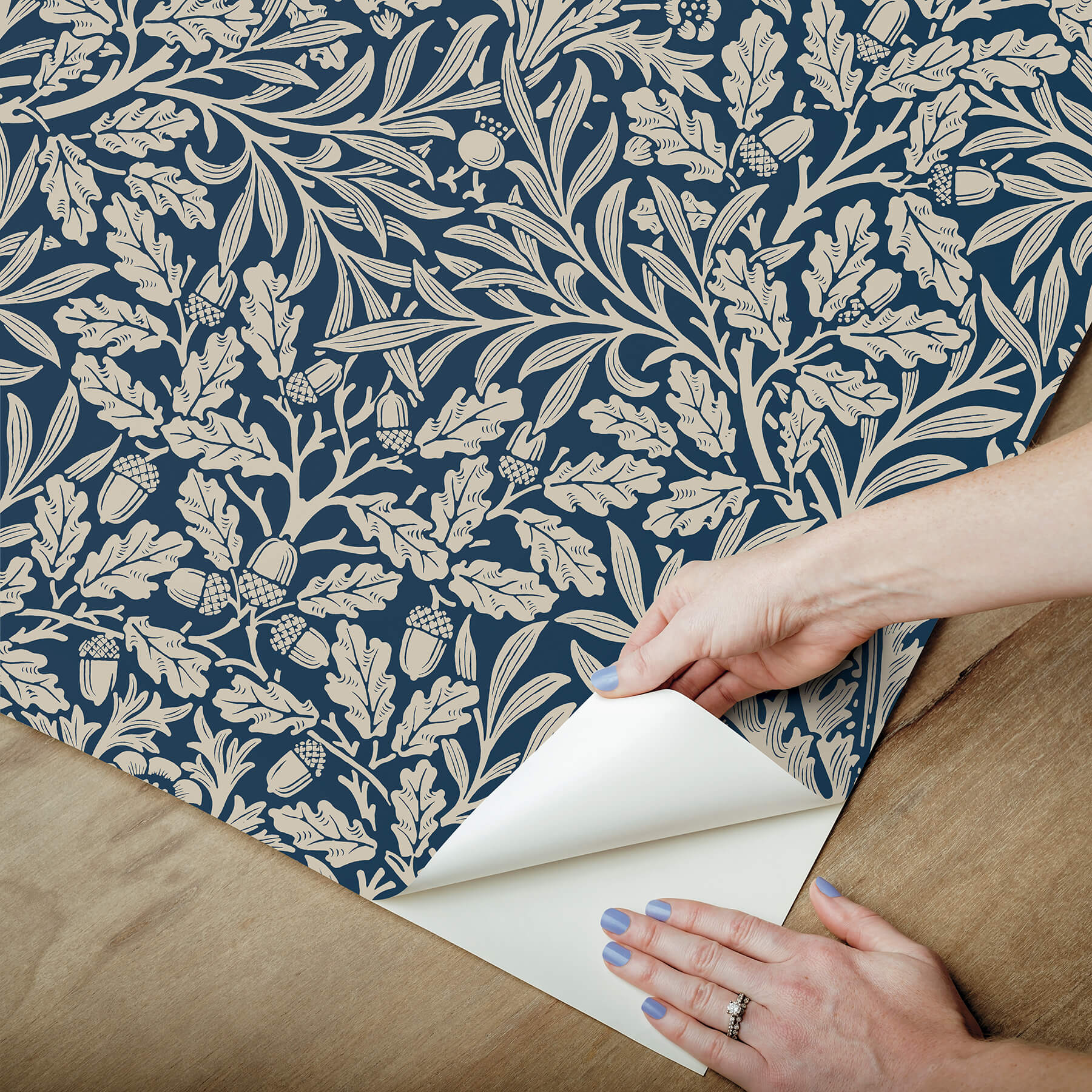 acorn-indigo-peel-and-stick-wallpaper-york-wallcoverings-mcs6586 - York Wallcoverings Wallpaper