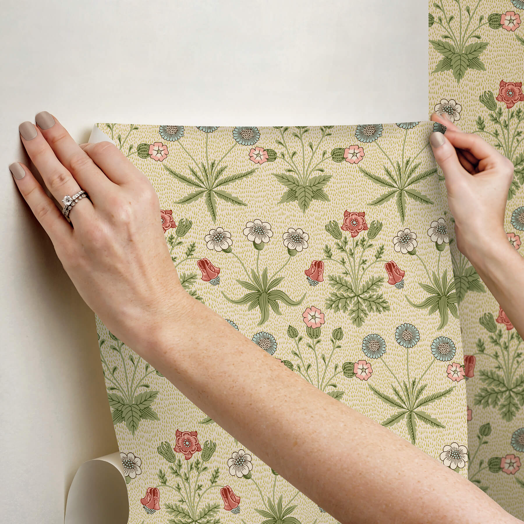 daisy-fennel-and-rose-peel-and-stick-wallpaper-york-wallcoverings-mcs6594 - York Wallcoverings Wallpaper