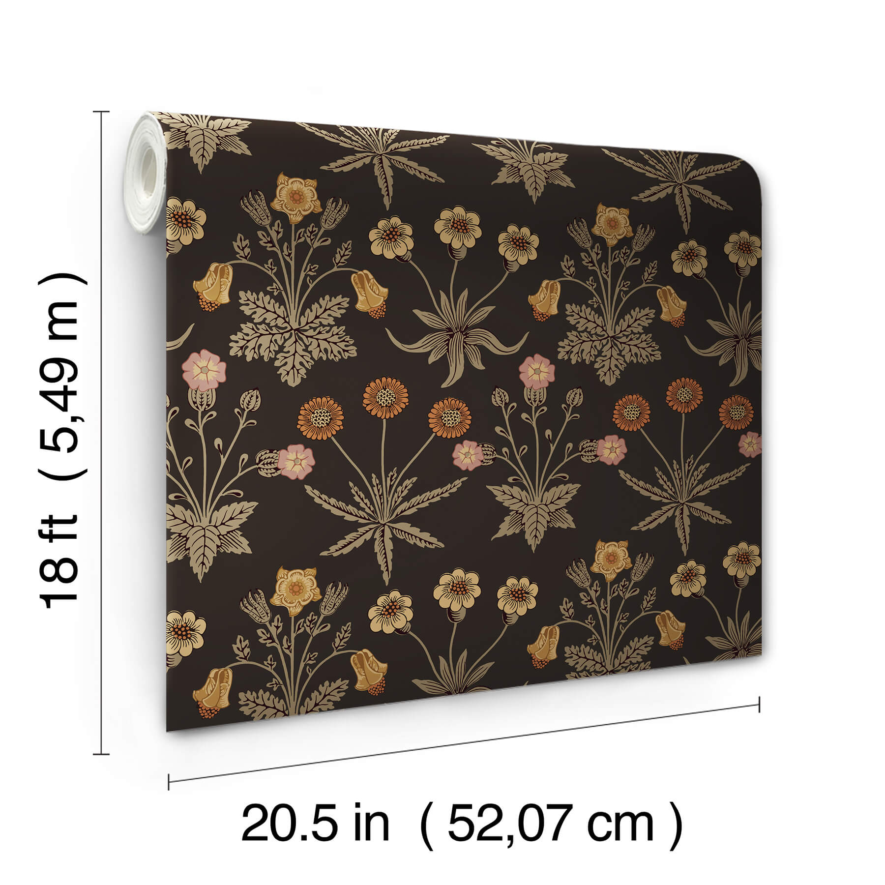 daisy-chocolate-and-paprika-peel-and-stick-wallpaper-york-wallcoverings-mcs6598 - York Wallcoverings Wallpaper