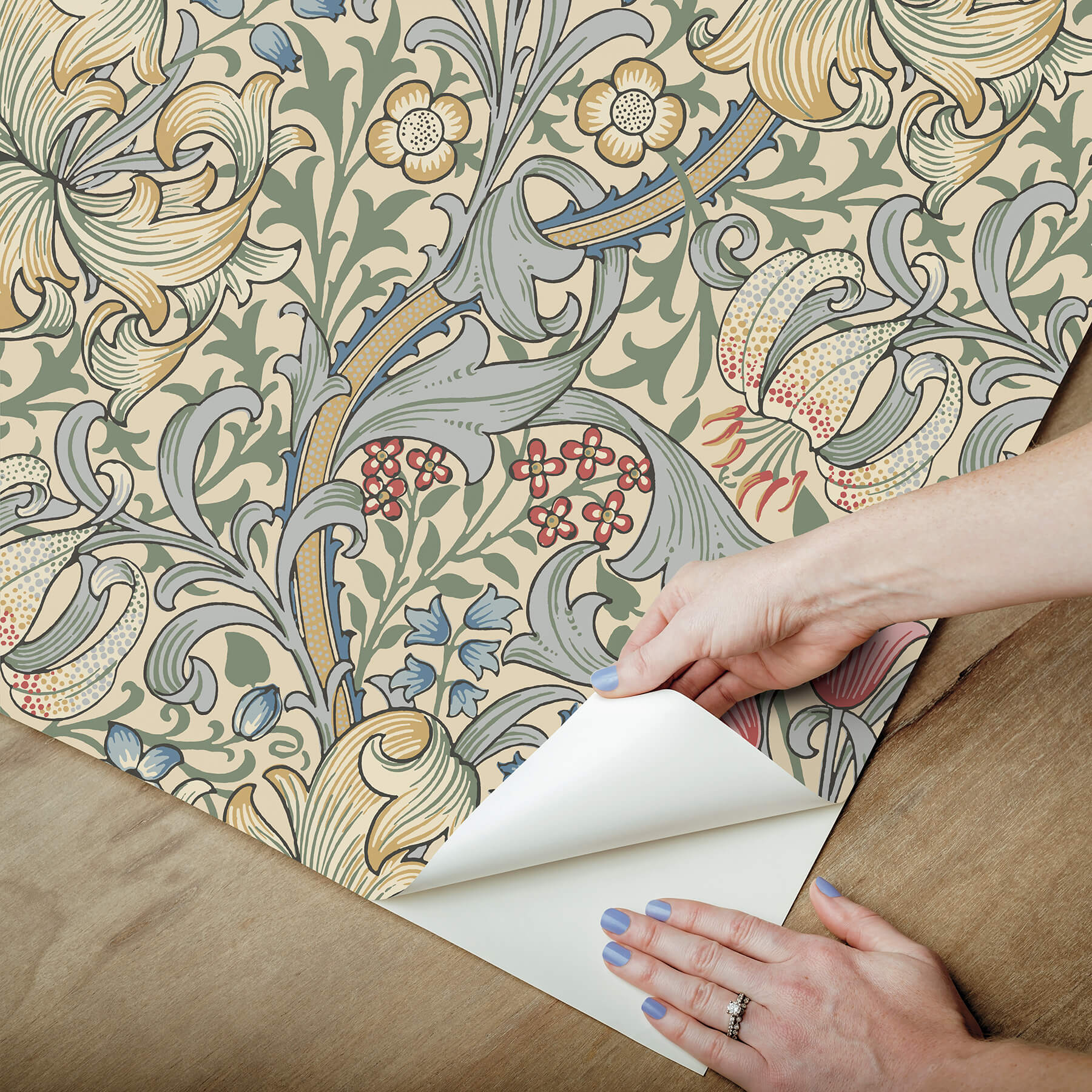 golden-lily-linen-peel-and-stick-wallpaper-york-wallcoverings-mcs6600 - York Wallcoverings Wallpaper
