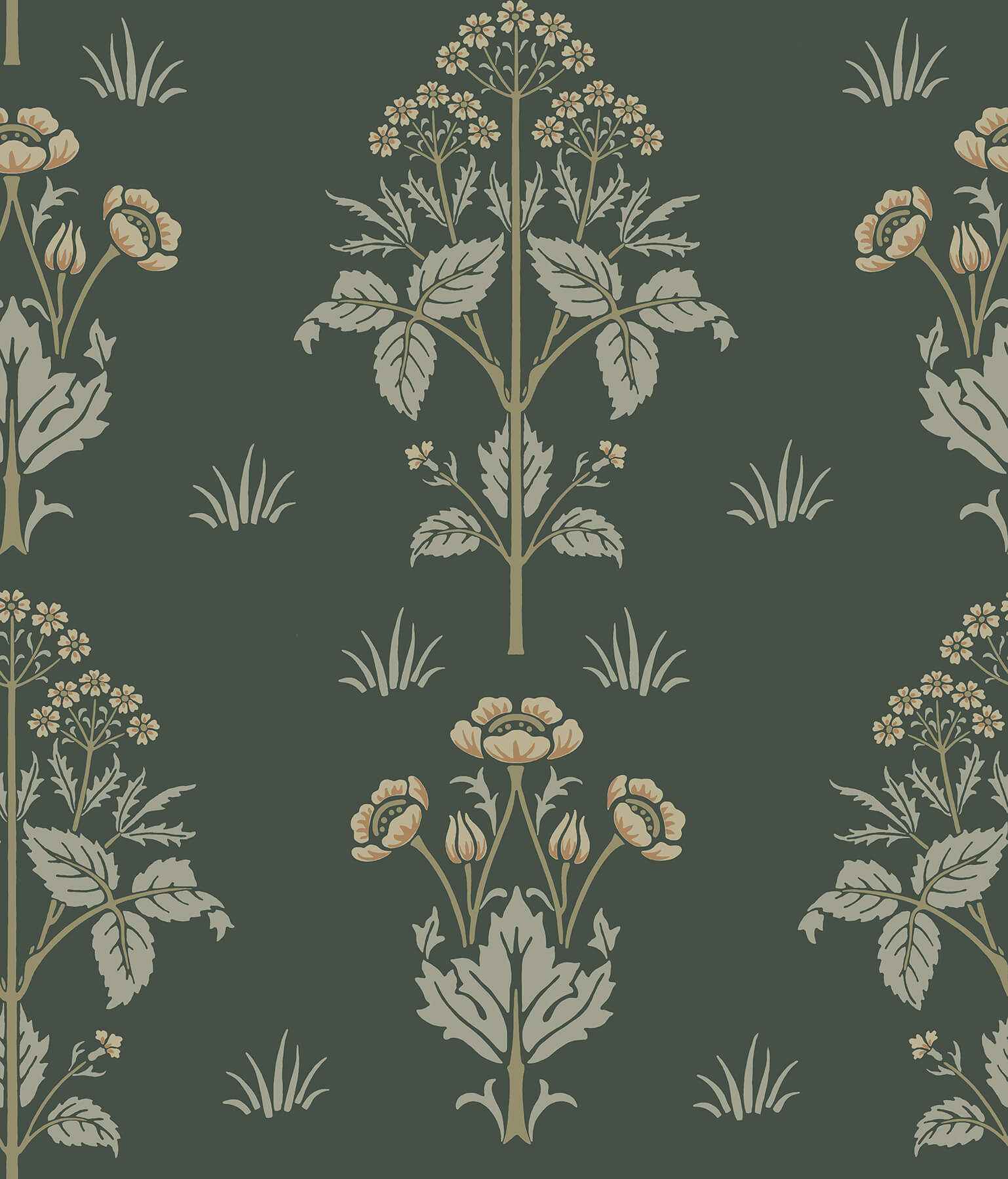 Meadow Sweet Bayleaf and Manilla Peel and Stick Wallpaper - York Wallcoverings - MCS6608 - York Wallcoverings Wallpaper