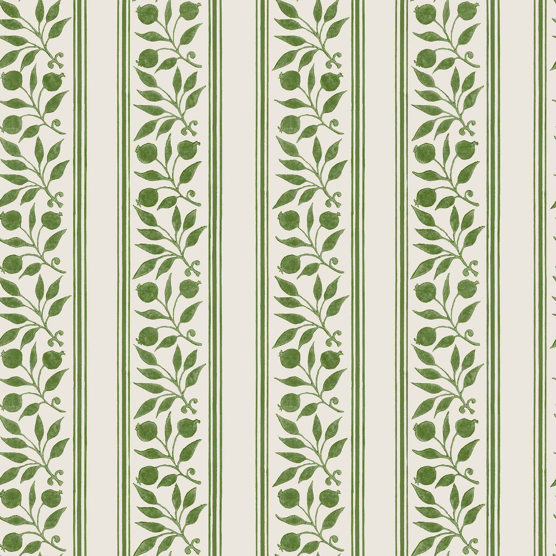 Rosehip Stripe Boughs Green Peel and Stick Wallpaper - York Wallcoverings - MCS6610 - York Wallcoverings Wallpaper