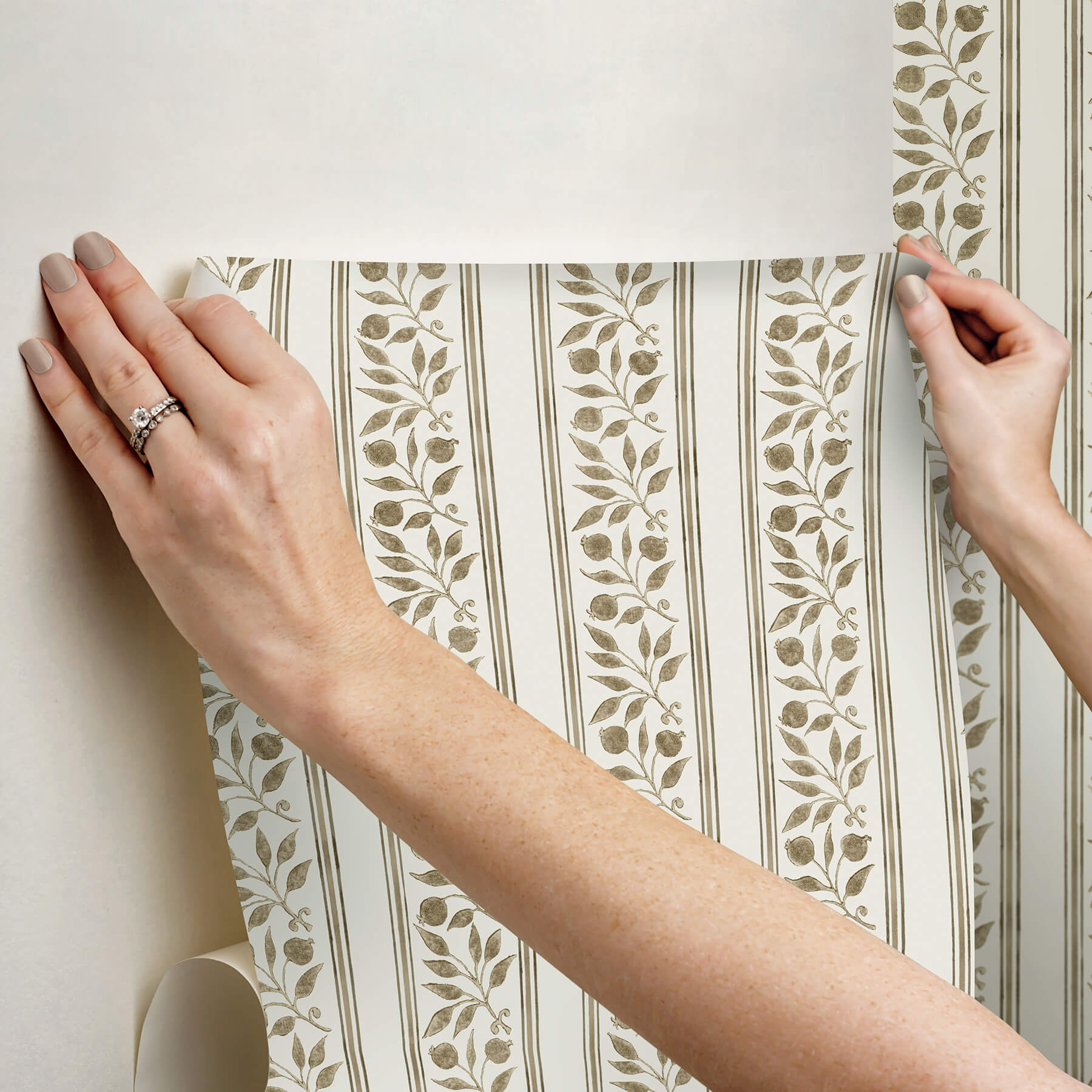 rosehip-stripe-flax-peel-and-stick-wallpaper-york-wallcoverings-mcs6611 - York Wallcoverings Wallpaper