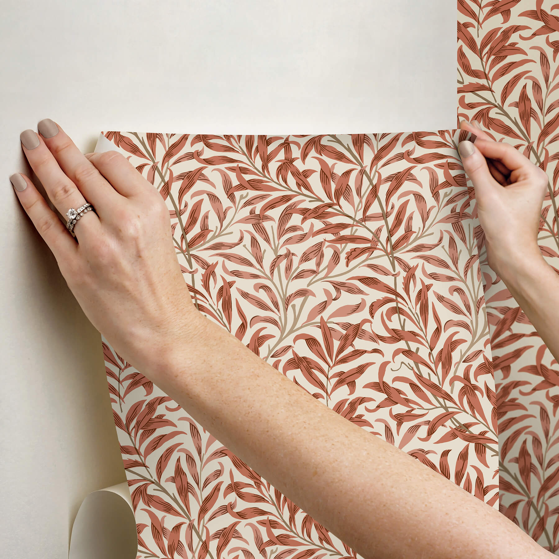 willow-boughs-carmine-peel-and-stick-wallpaper-york-wallcoverings-mcs6618 - York Wallcoverings Wallpaper