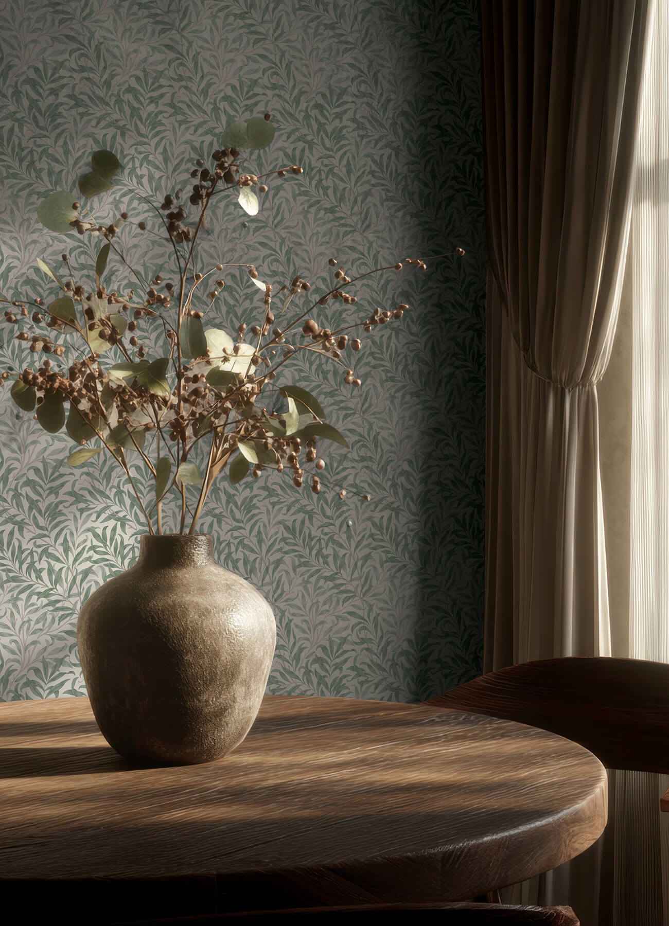 Willow Boughs Bayleaf Peel and Stick Wallpaper - York Wallcoverings - MCS6619 - York Wallcoverings Wallpaper