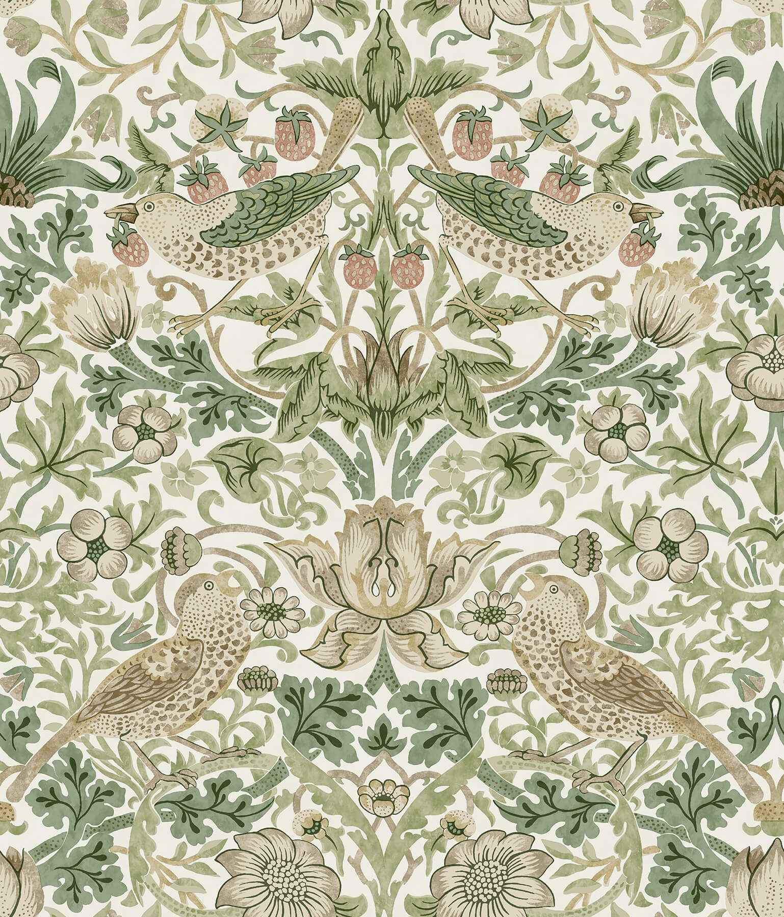 Strawberry Thief Fennel Peel and Stick Wallpaper - York Wallcoverings - MCS6613