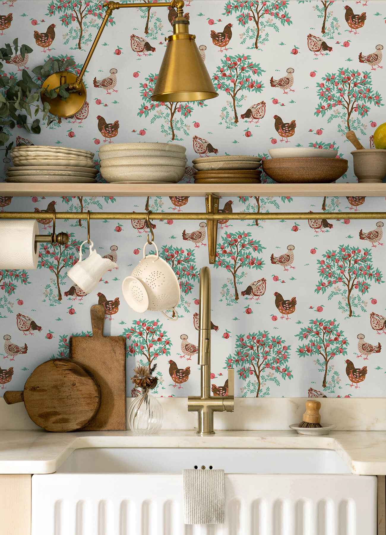 Hen House Linen Peel and Stick Wallpaper - York Wallcoverings - PFS6561 - York Wallcoverings Wallpaper
