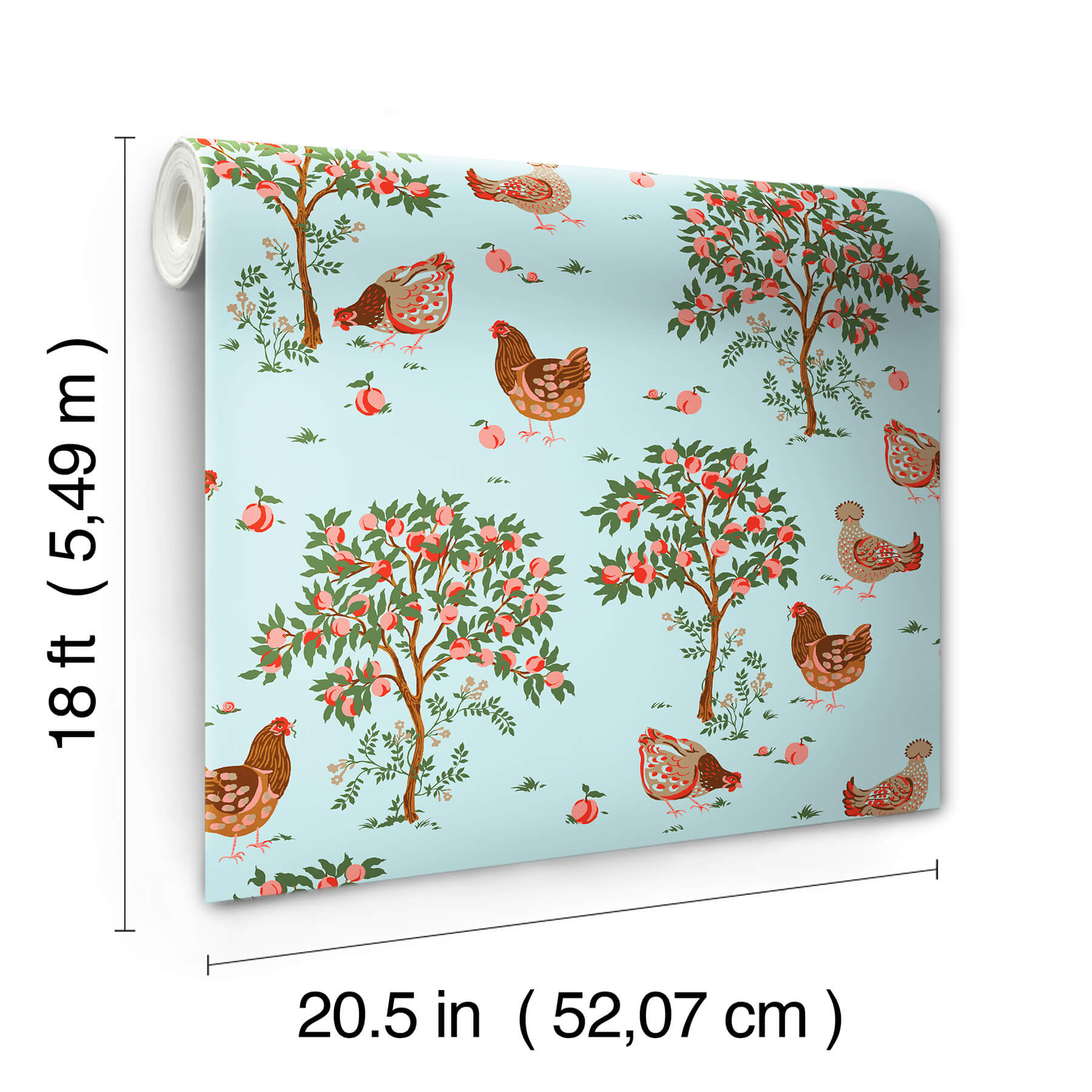 hen-house-aqua-peel-and-stick-wallpaper-york-wallcoverings-pfs6562 - York Wallcoverings Wallpaper