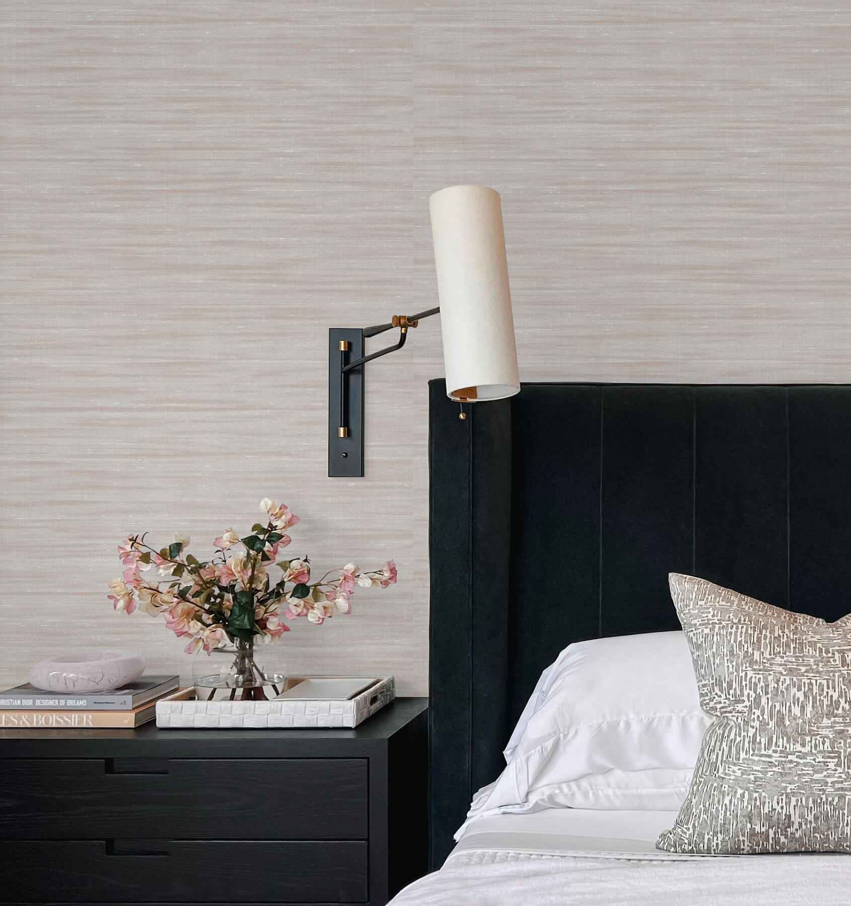 Sari Silk Dove Faux Fabric Wallpaper - York Wallcoverings - UW1000N - York Wallcoverings Wallpaper