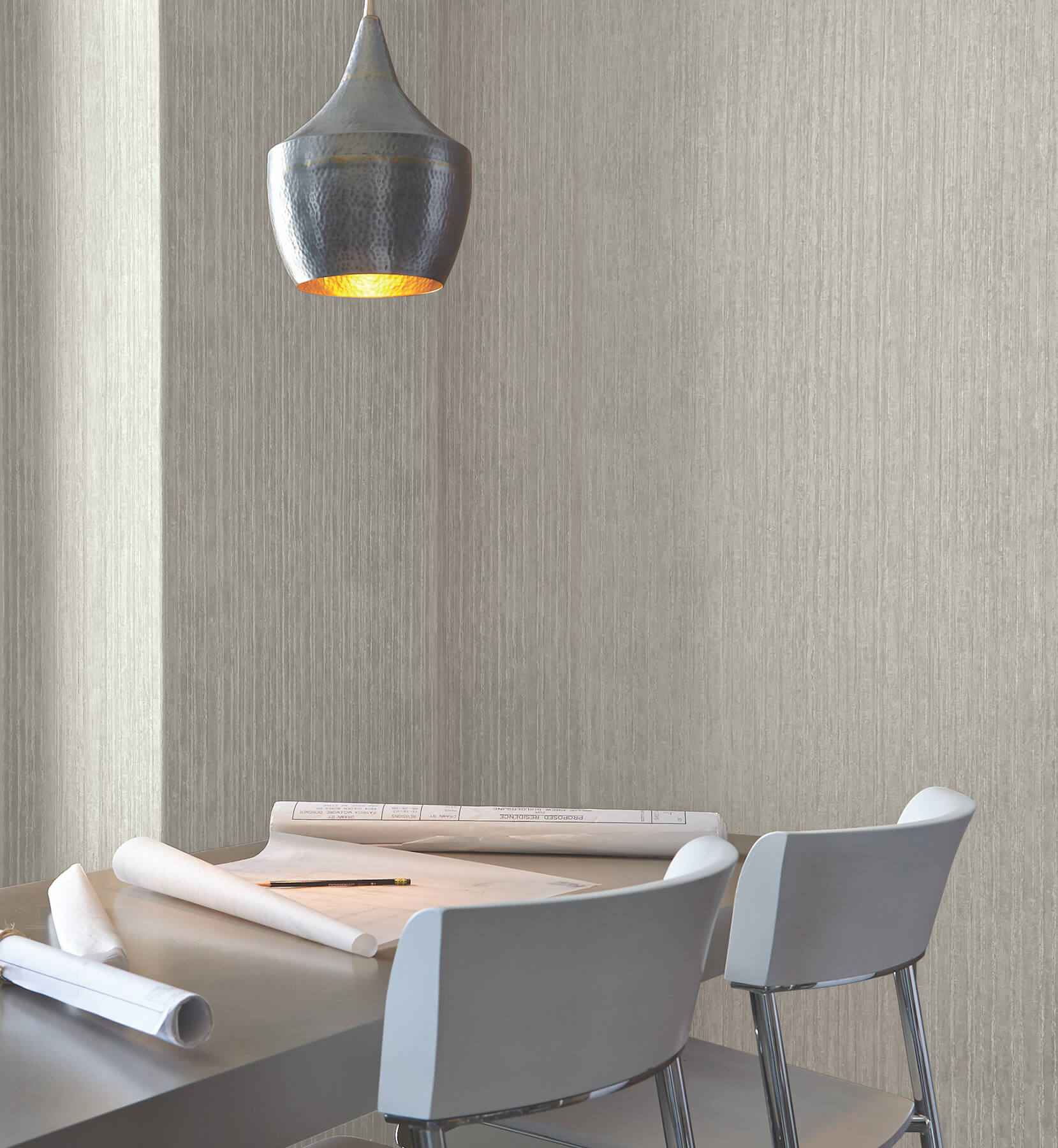 Precious Metal Silver Corrugated Wallpaper - York Wallcoverings - UW1024N - York Wallcoverings Wallpaper