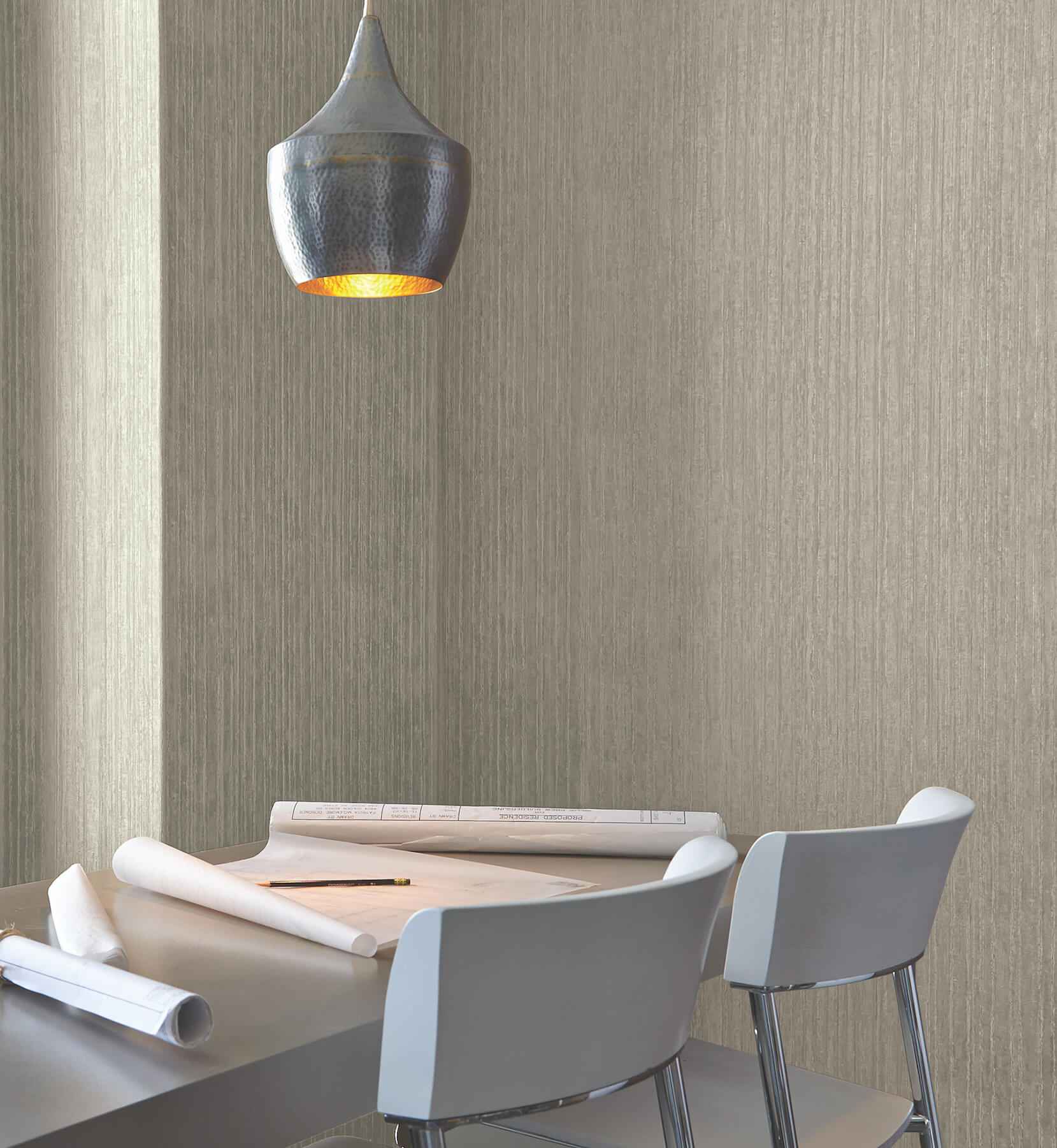 Precious Metal Taupe Corrugated Wallpaper - York Wallcoverings - UW1025N - York Wallcoverings Wallpaper