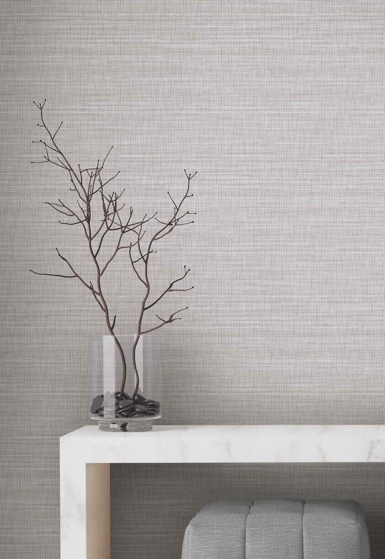 Down To Earth Light Grey Striated Wallpaper - York Wallcoverings - UW1039N - York Wallcoverings Wallpaper