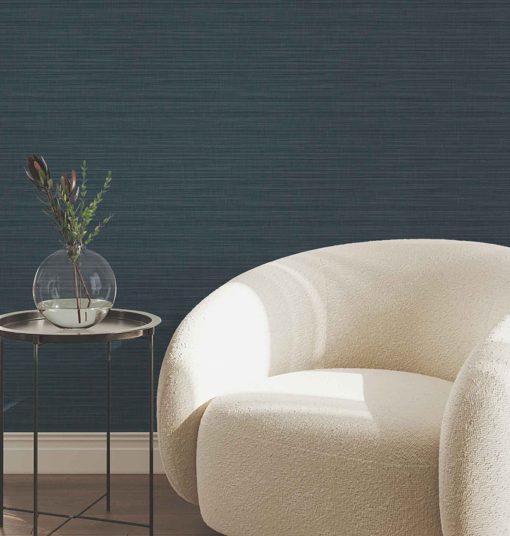 Down To Earth Indigo Striated Wallpaper - York Wallcoverings - UW1041N - York Wallcoverings Wallpaper