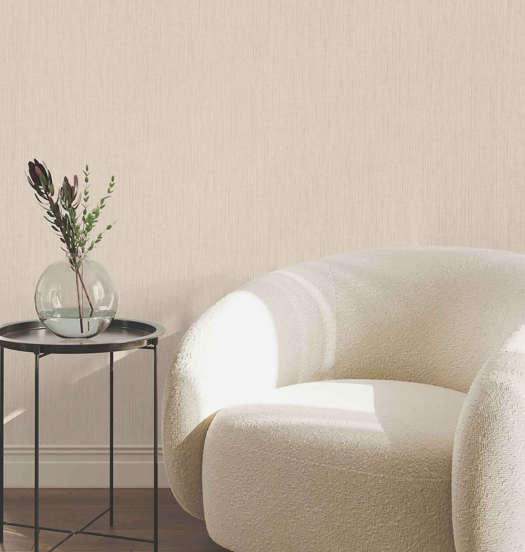 Silk Spun Beige Tactile Stripe Wallpaper - York Wallcoverings - UW1052N - York Wallcoverings Wallpaper