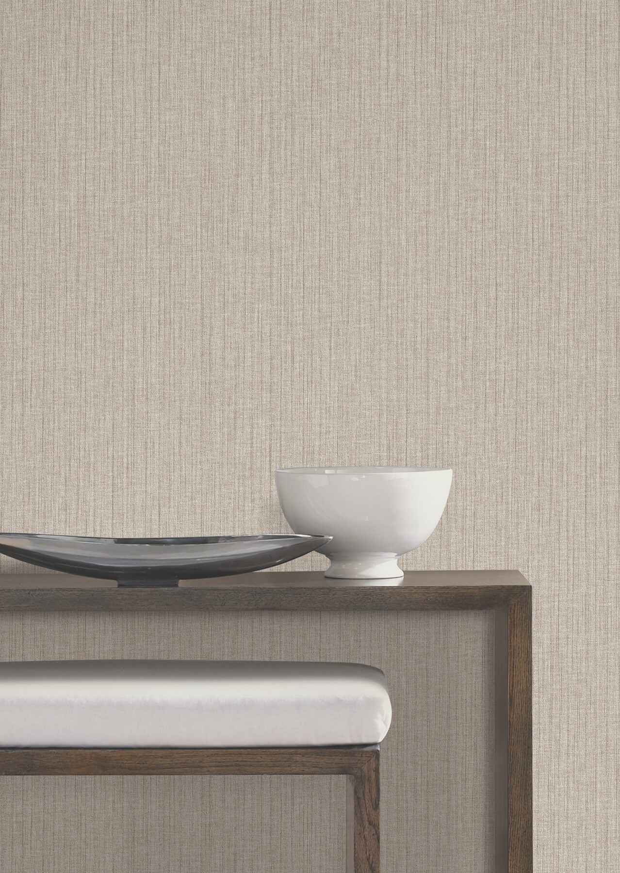 Silk Spun Taupe Tactile Stripe Wallpaper - York Wallcoverings - UW1055N - York Wallcoverings Wallpaper