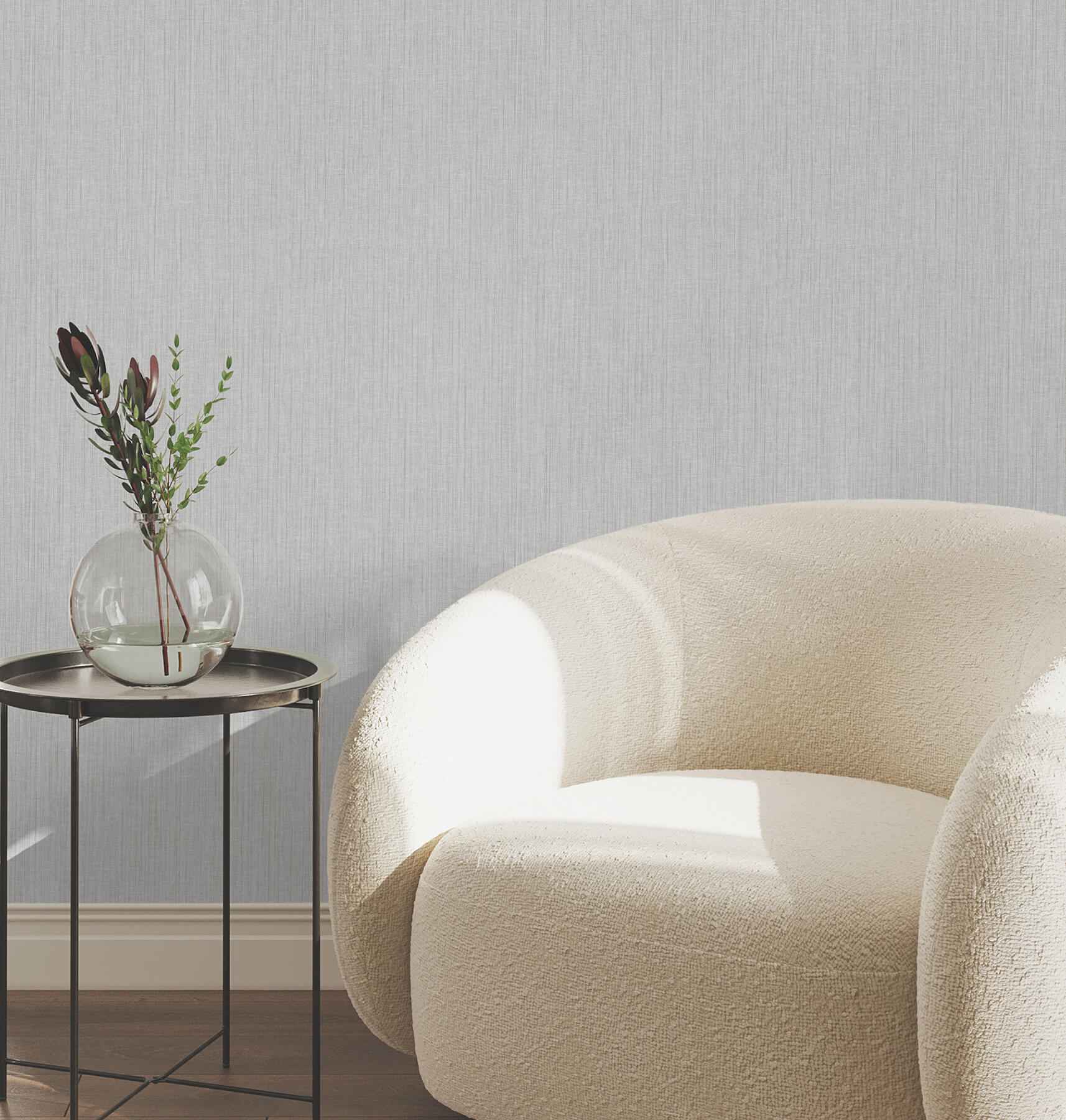 Silk Spun Light Grey Tactile Stripe Wallpaper - York Wallcoverings - UW1057N - York Wallcoverings Wallpaper
