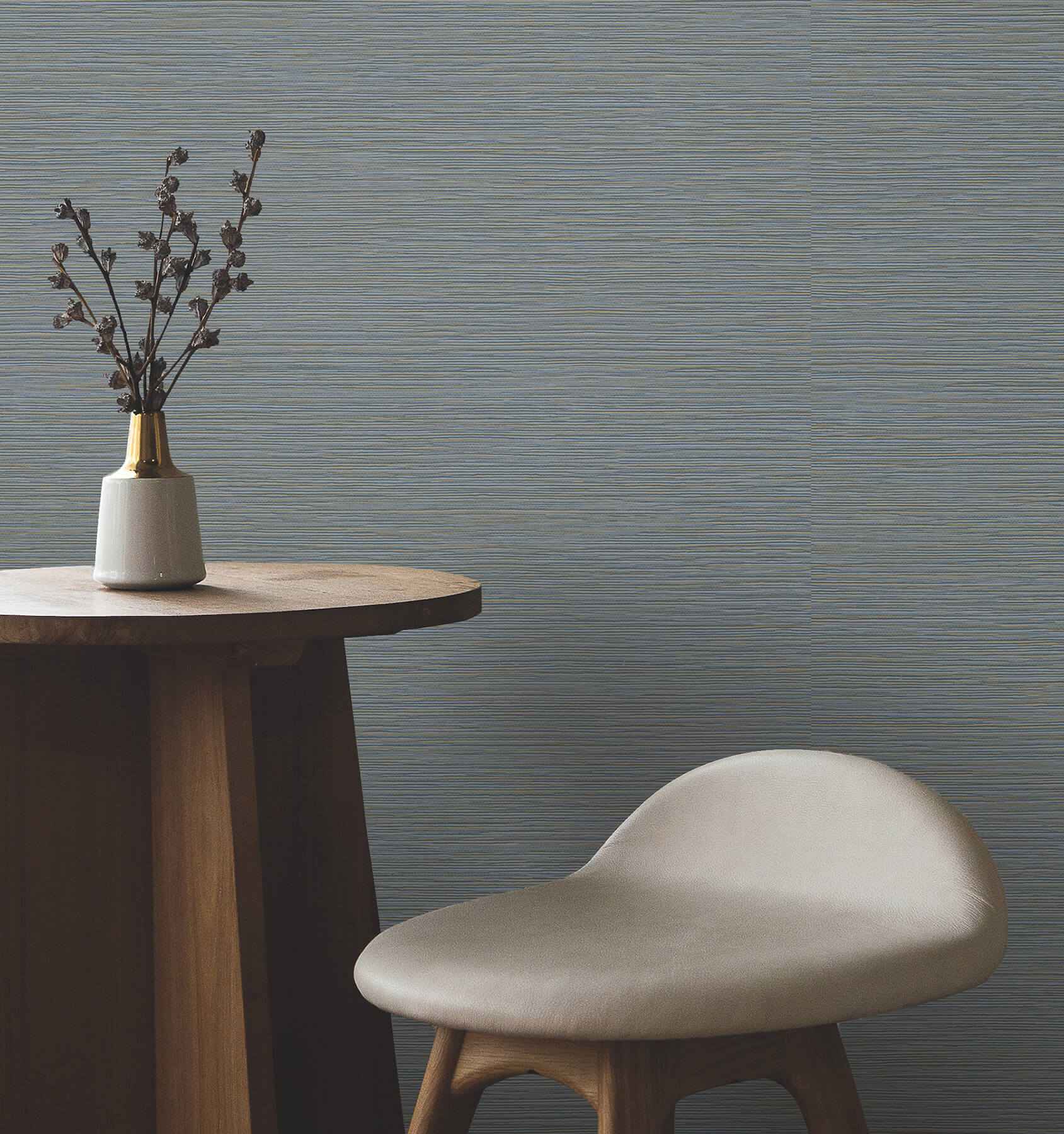 Oasis Dark Blue Faux Grasscloth Wallpaper - York Wallcoverings - UW1067N - York Wallcoverings Wallpaper