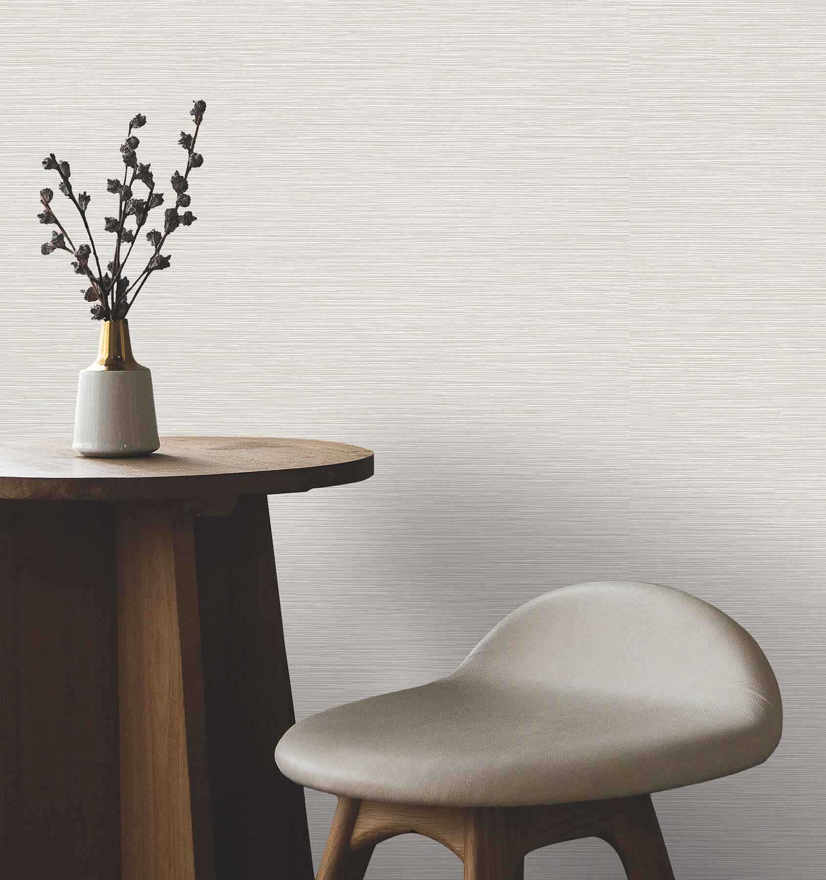 Oasis Light Grey Faux Grasscloth Wallpaper - York Wallcoverings - UW1068N - York Wallcoverings Wallpaper