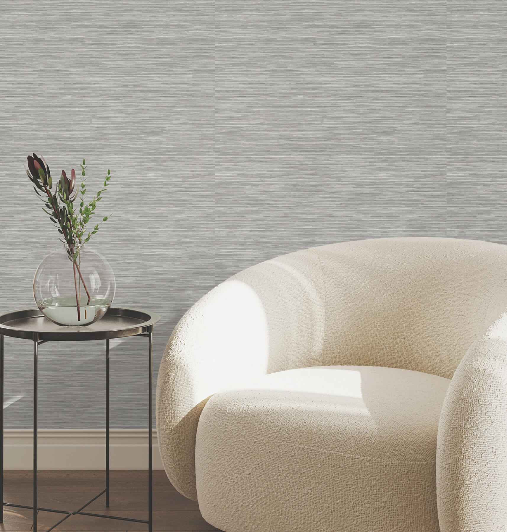 Oasis Grey Faux Grasscloth Wallpaper - York Wallcoverings - UW1070N - York Wallcoverings Wallpaper