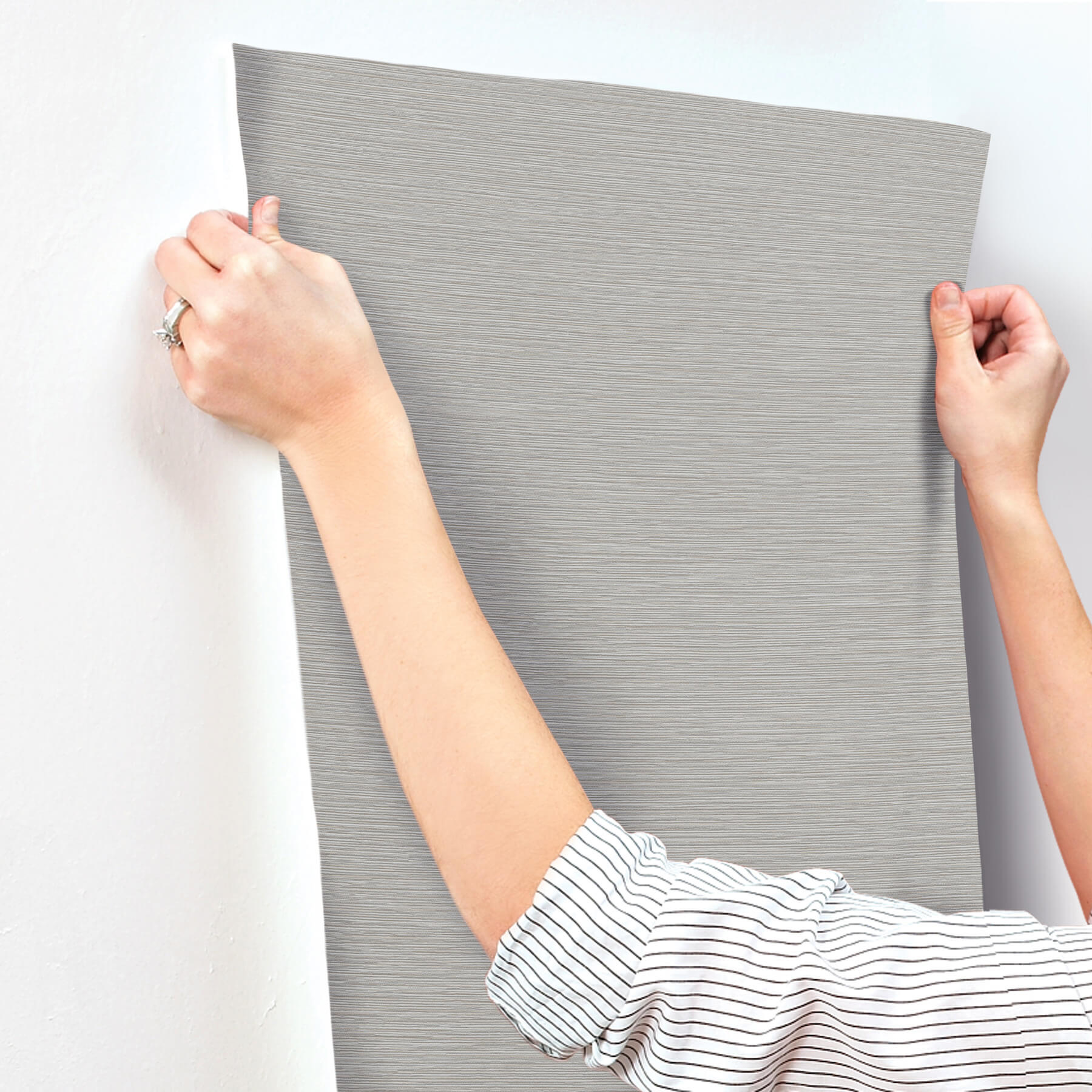 oasis-grey-faux-grasscloth-wallpaper-york-wallcoverings-uw1070n - York Wallcoverings Wallpaper