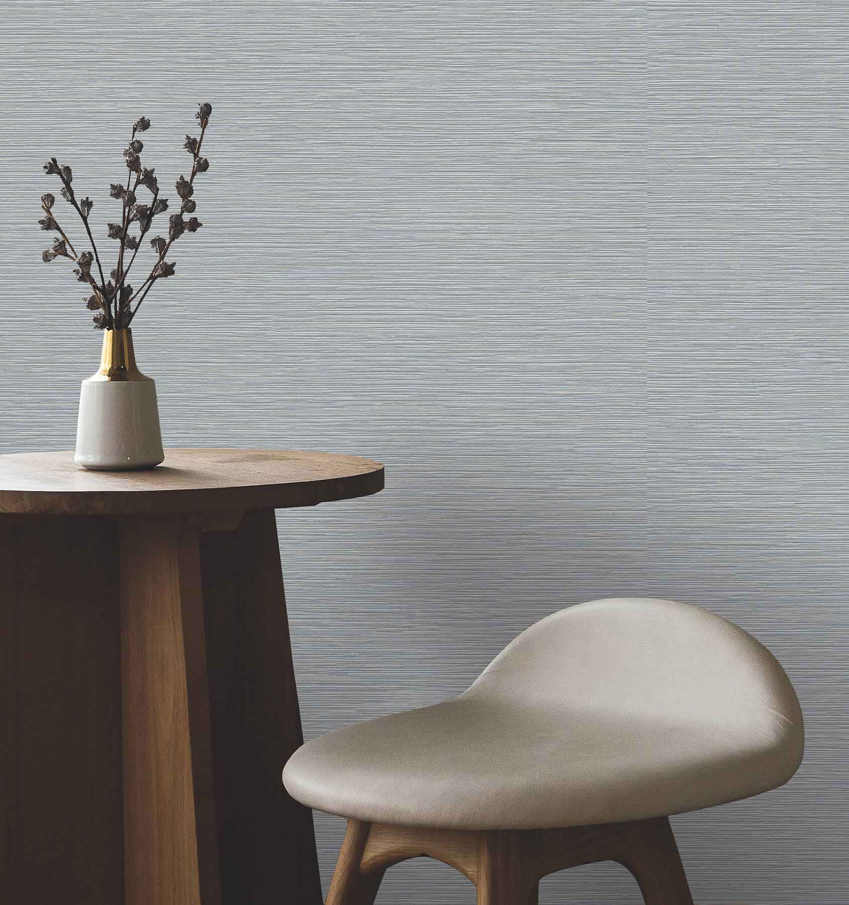 Oasis Blue Faux Grasscloth Wallpaper - York Wallcoverings - UW1071N - York Wallcoverings Wallpaper