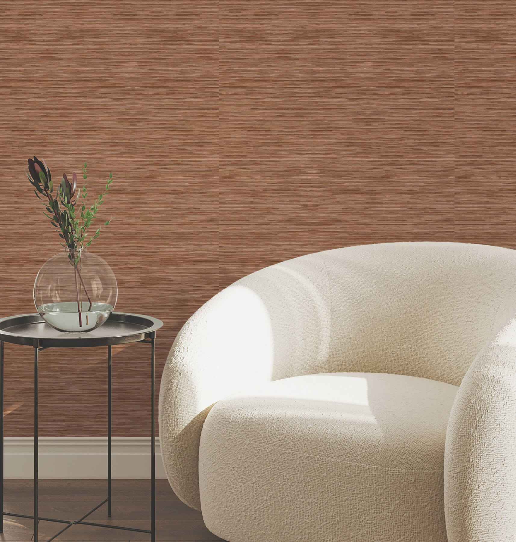 Oasis Rust Faux Grasscloth Wallpaper - York Wallcoverings - UW1076N - York Wallcoverings Wallpaper