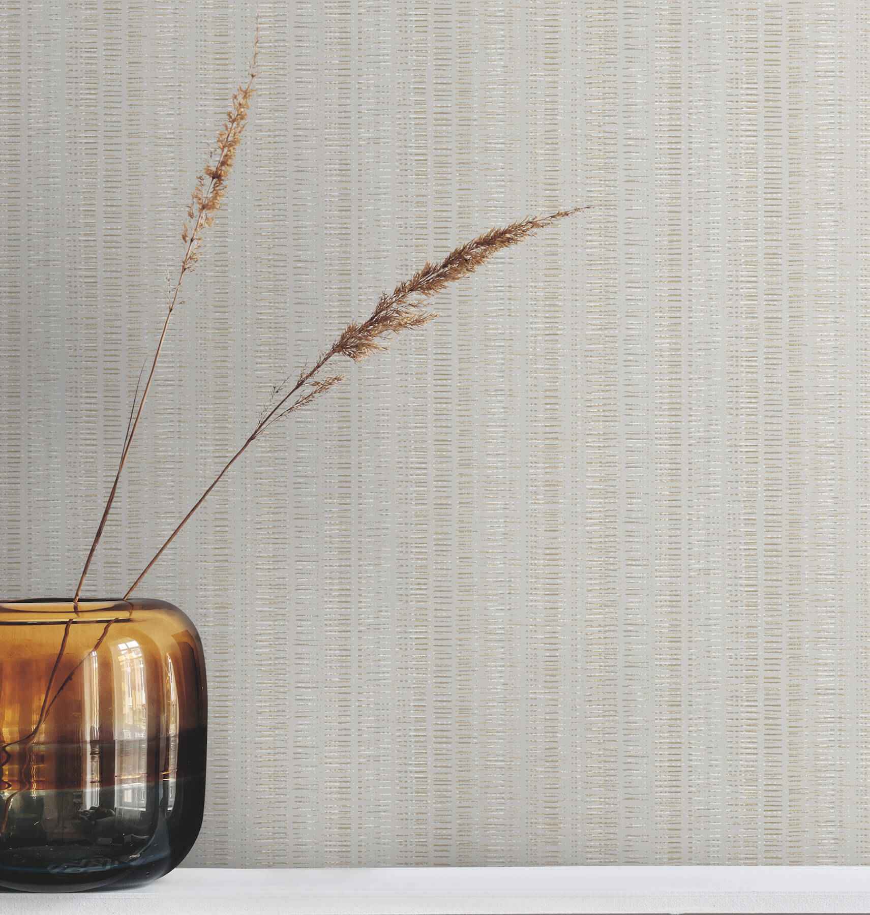 Line in the Sand Light Grey Woven Stripe Wallpaper - York Wallcoverings - UW1090N - York Wallcoverings Wallpaper