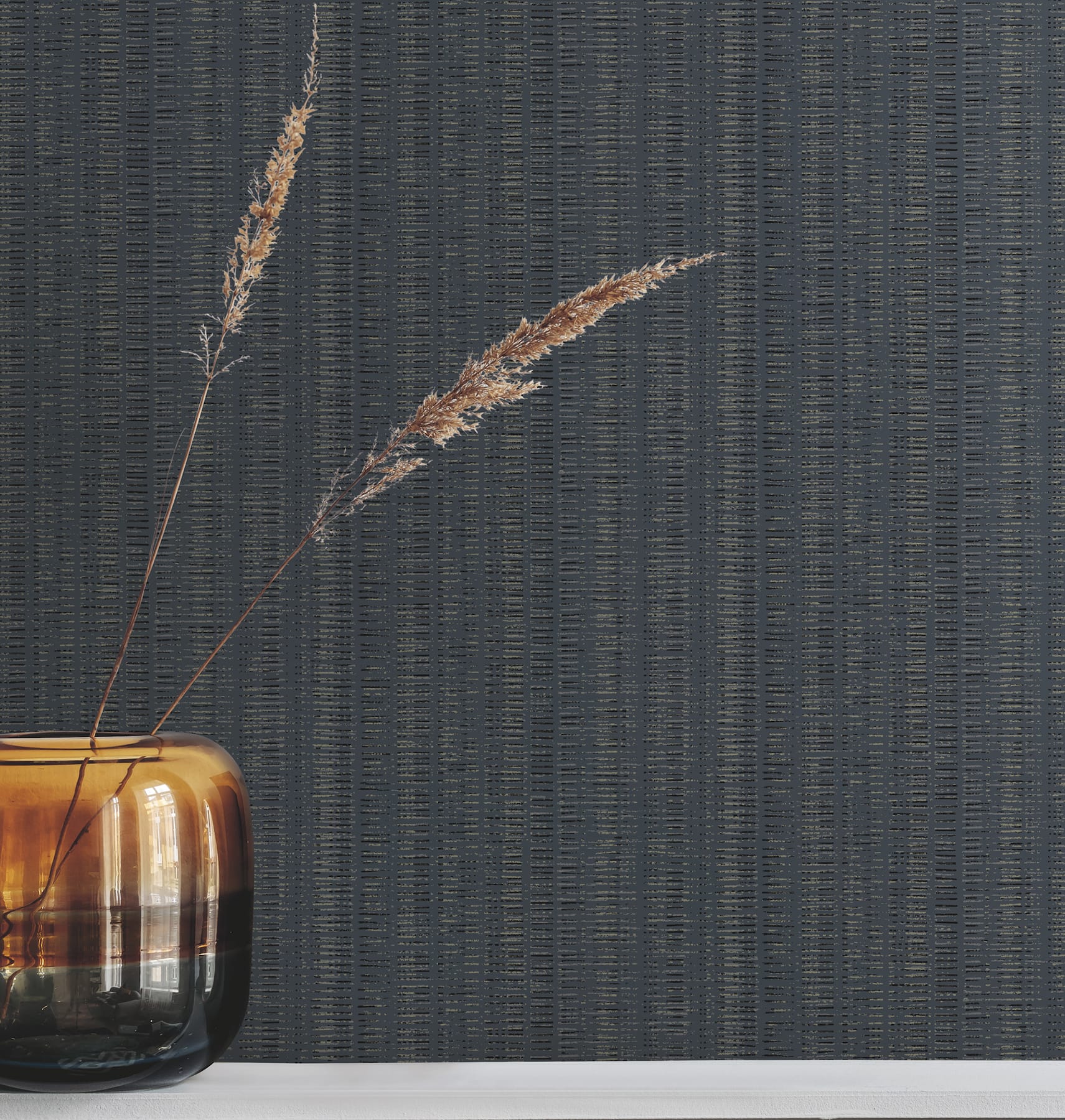 line-in-the-sand-indigo-woven-stripe-wallpaper-york-wallcoverings-uw1092n - York Wallpaper Wallpaper