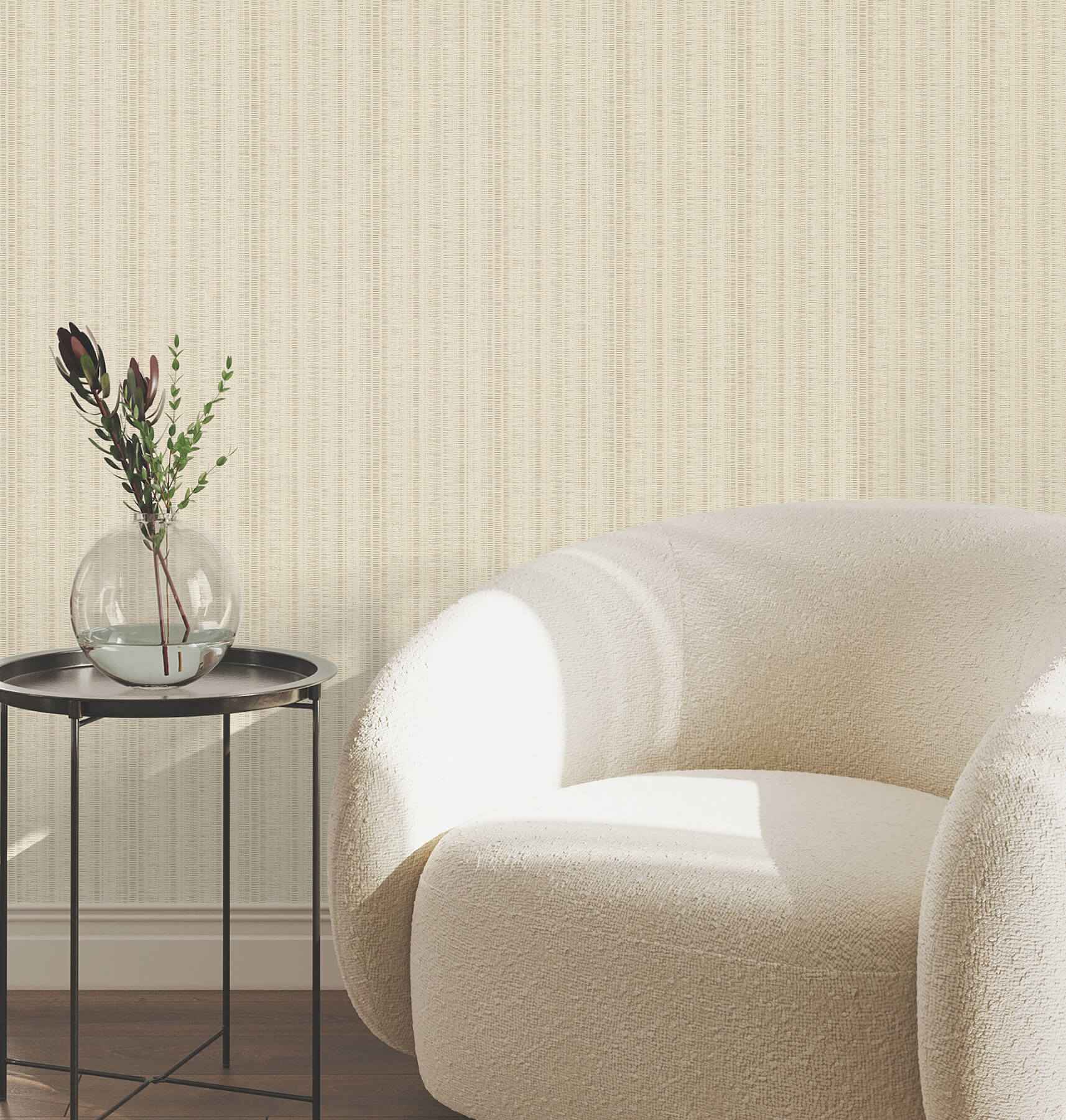 Line in the Sand Ash Woven Stripe Wallpaper - York Wallcoverings - UW1094N - York Wallcoverings Wallpaper