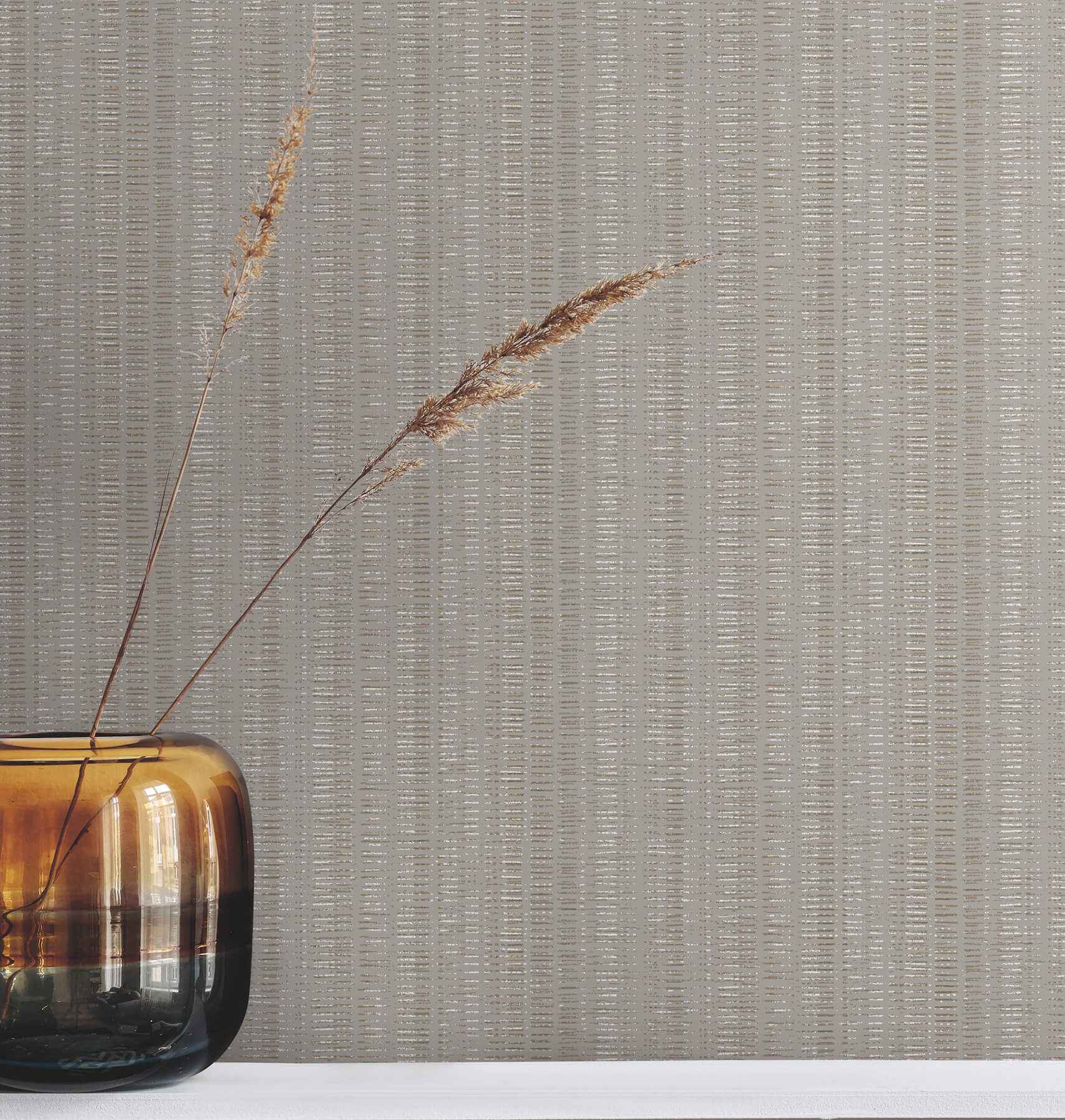 Line in the Sand Taupe Woven Stripe Wallpaper - York Wallcoverings - UW1095N - York Wallcoverings Wallpaper