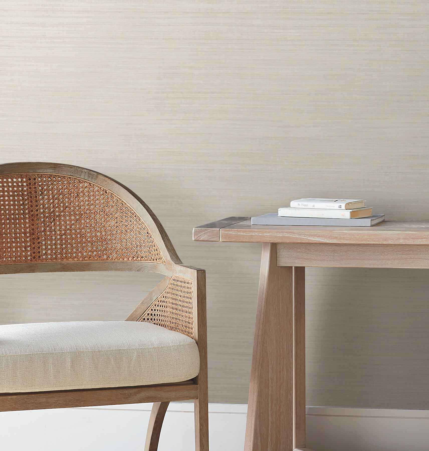 Silk Essence Cream Faux Fabric Wallpaper - York Wallcoverings - UW1100N - York Wallcoverings Wallpaper
