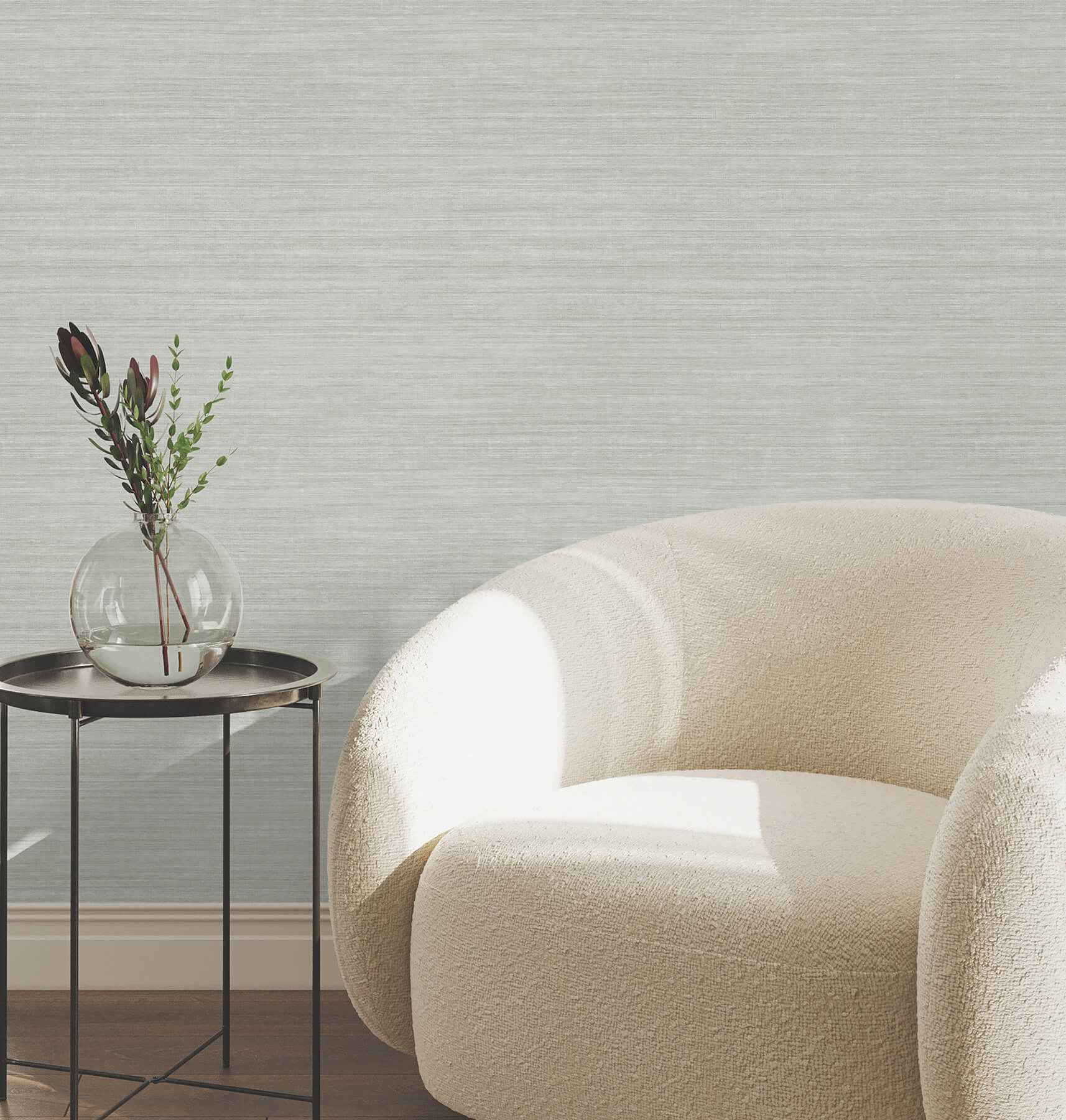 Silk Essence Light Green Faux Fabric Wallpaper - York Wallcoverings - UW1105N - York Wallcoverings Wallpaper
