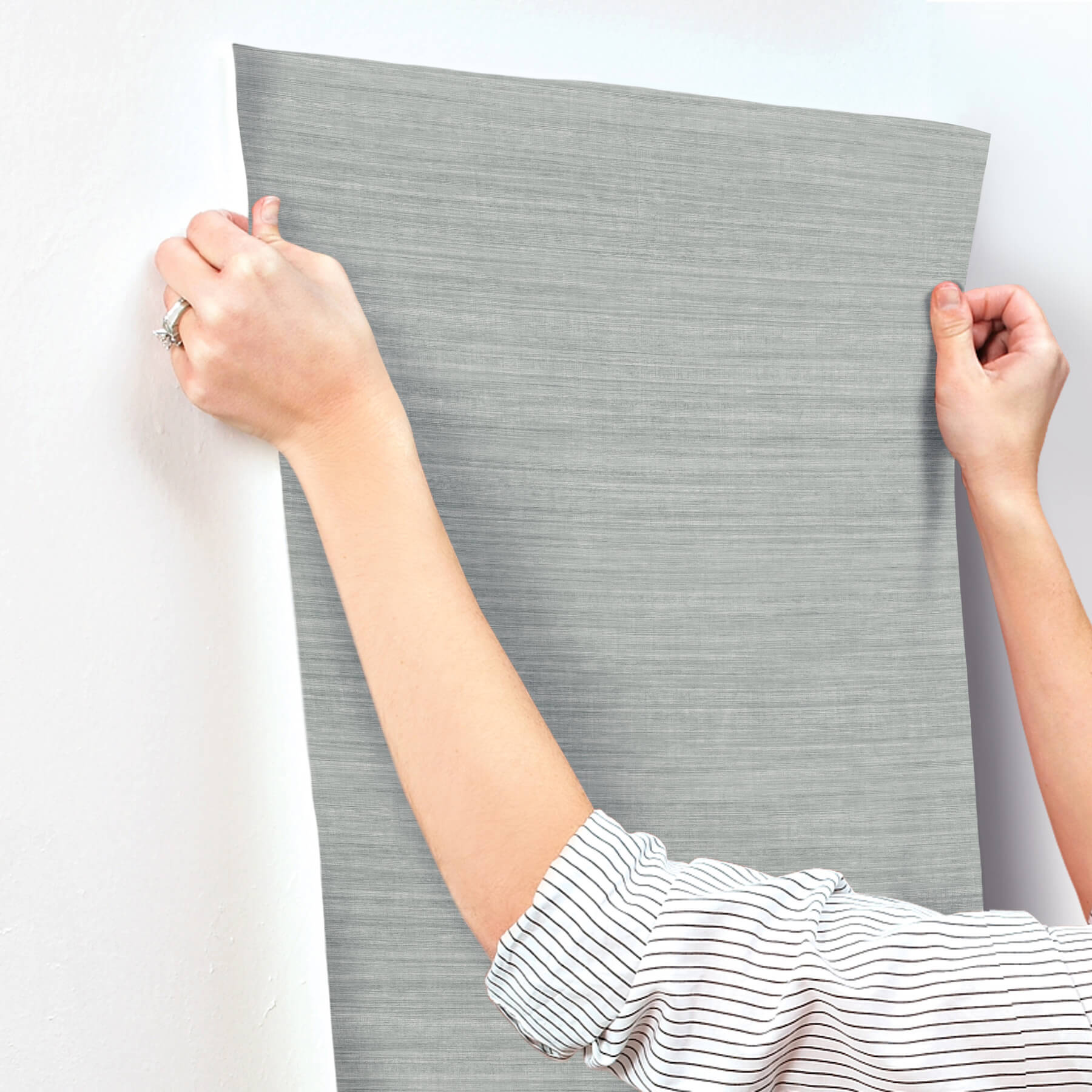 silk-essence-slate-faux-fabric-wallpaper-york-wallcoverings-uw1106n - York Wallcoverings Wallpaper
