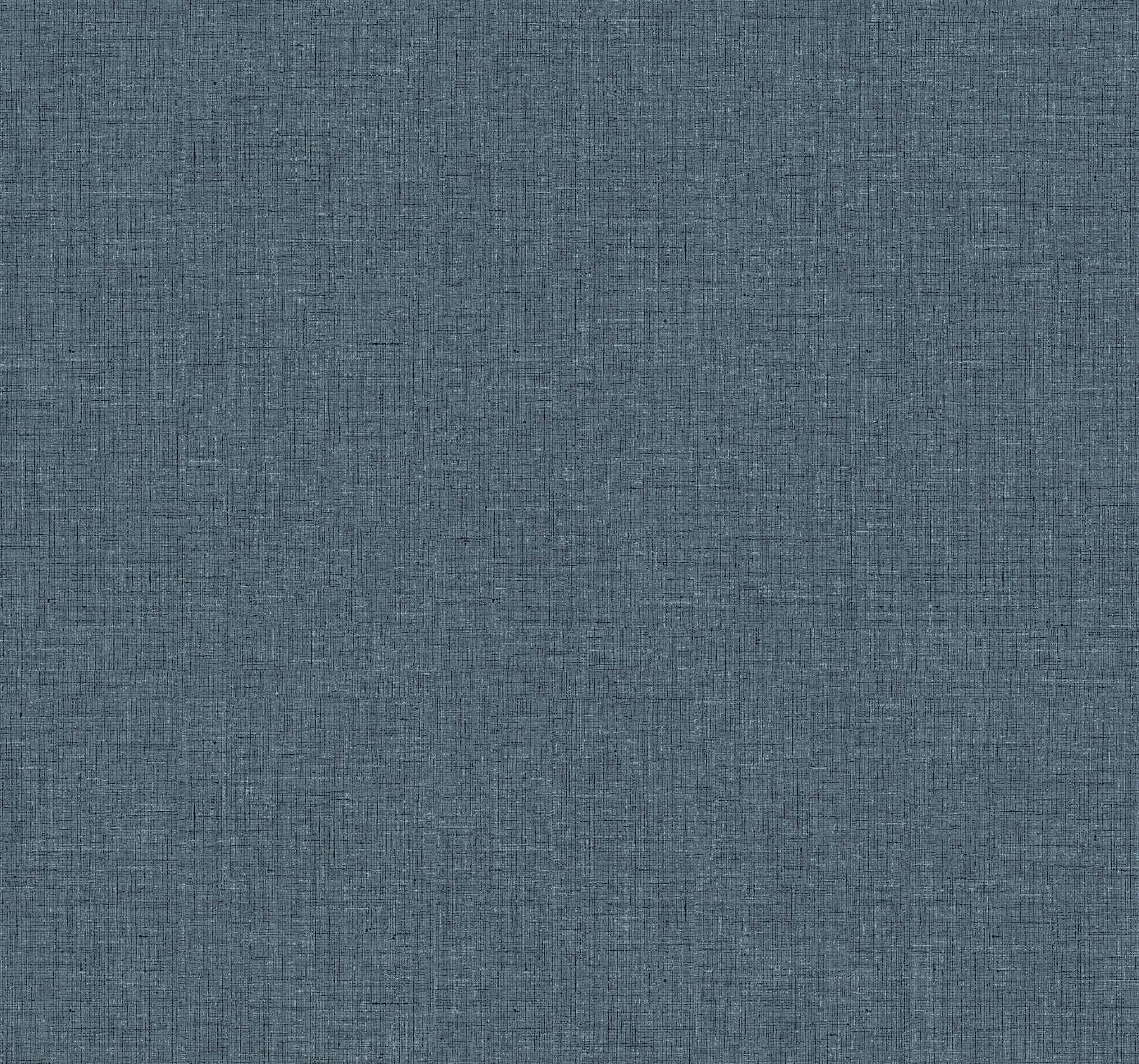 Heathered Linen Indigo Faux Fabric Wallpaper - York Wallcoverings - UW1127N - York Wallcoverings Wallpaper