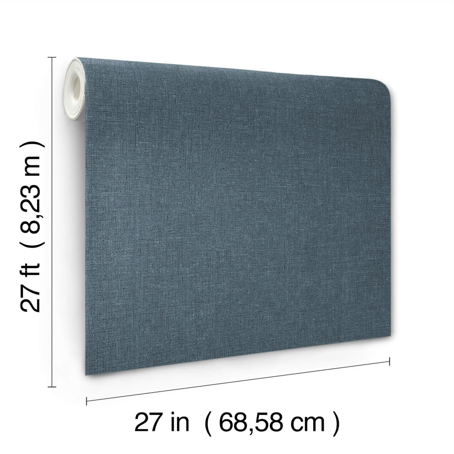 heathered-linen-indigo-faux-fabric-wallpaper-york-wallcoverings-uw1127n - York Wallcoverings Wallpaper