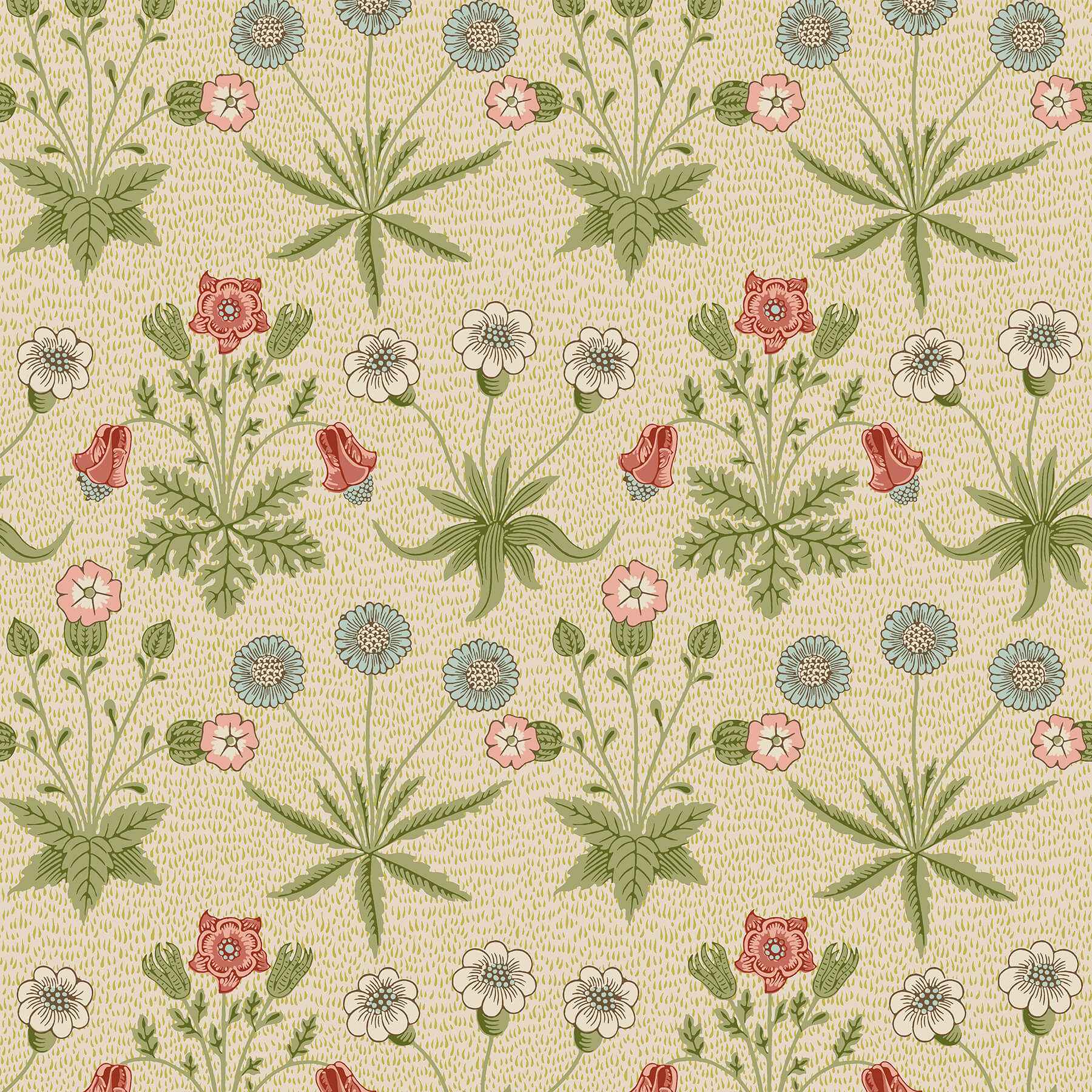 Daisy Fennel and Rose Peel and Stick Wallpaper - York Wallcoverings - MCS6594 - York Wallcoverings Wallpaper