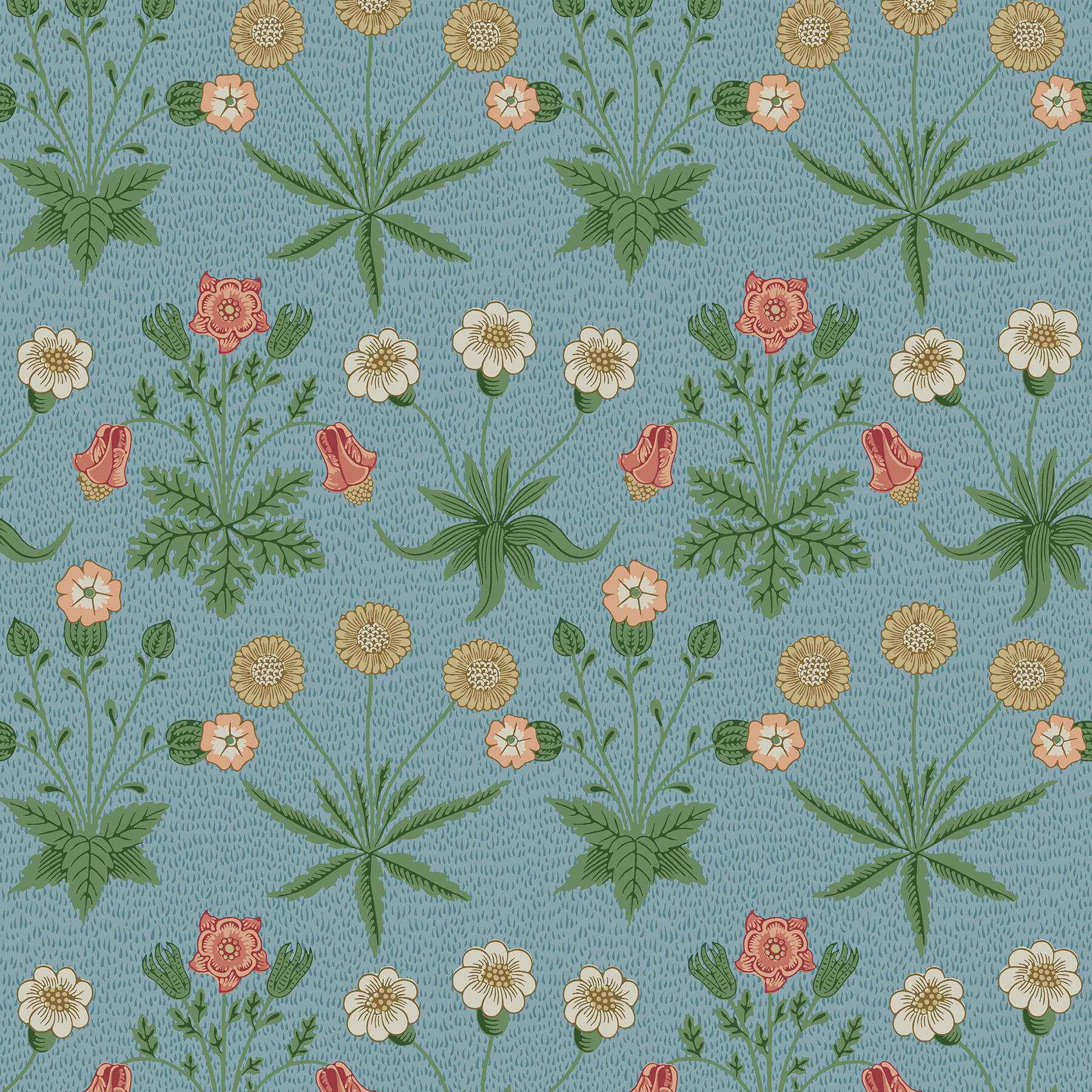 Daisy Wedgwood and Coral Peel and Stick - York Wallcoverings - MCS6596 - York Wallcoverings Wallpaper