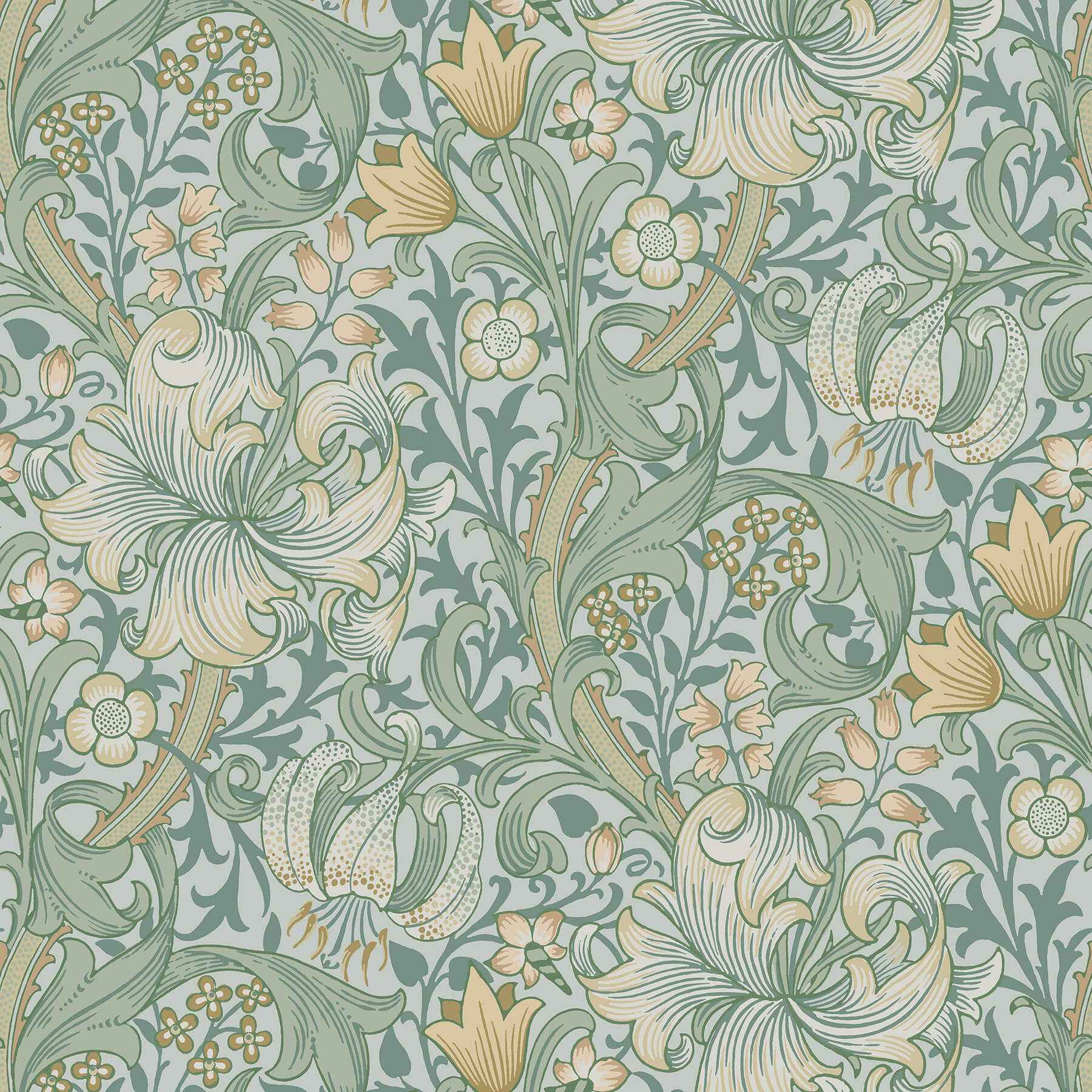 Golden Lily Sea Glass Peel and Stick Wallpaper - York Wallcoverings - MCS6599 - York Wallcoverings Wallpaper