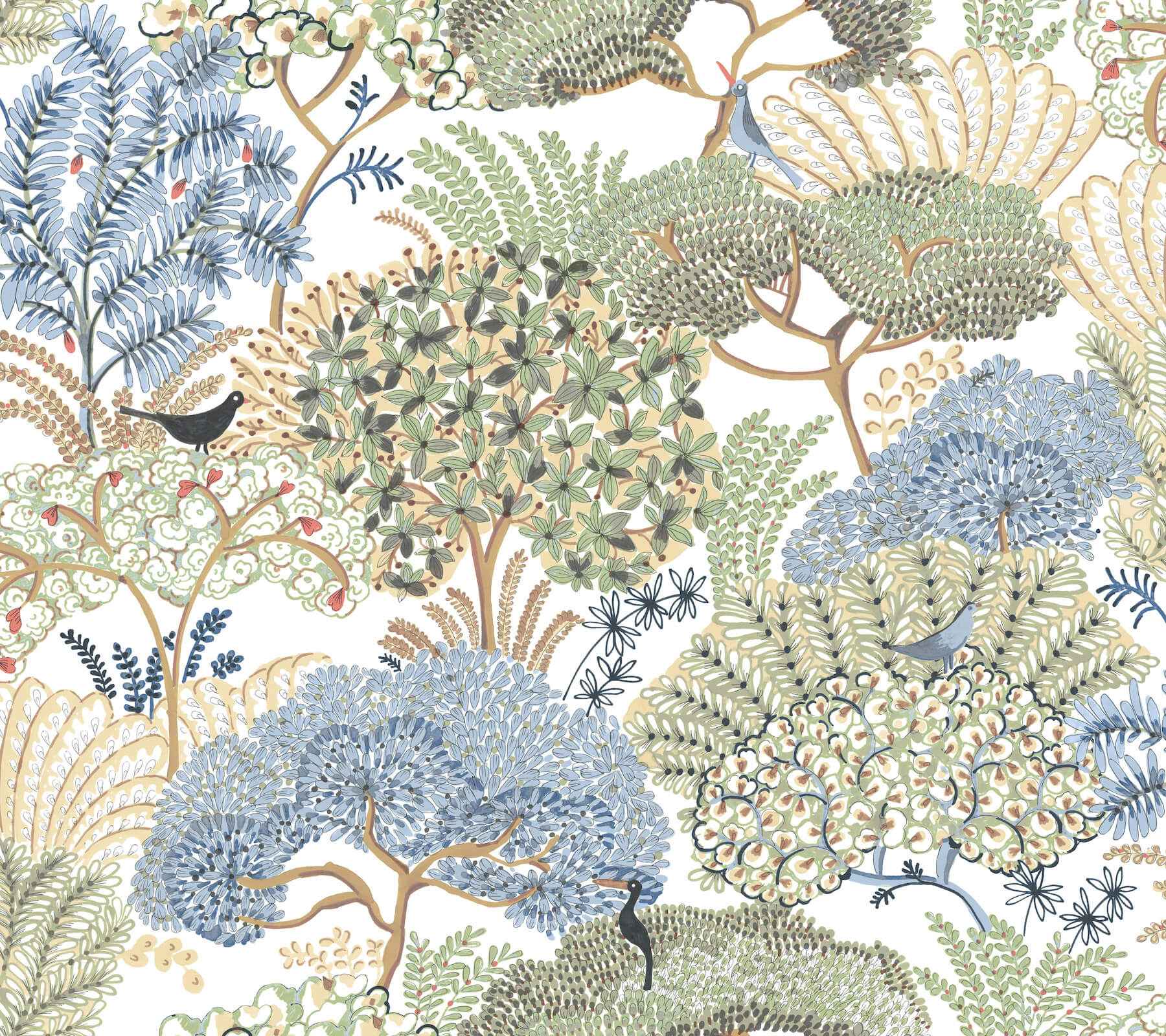 Everbloom Forest Butter Botanical Peel Stick Wallpaper - York Wallcoverings - PSW1695RL - York Wallcoverings Wallpaper