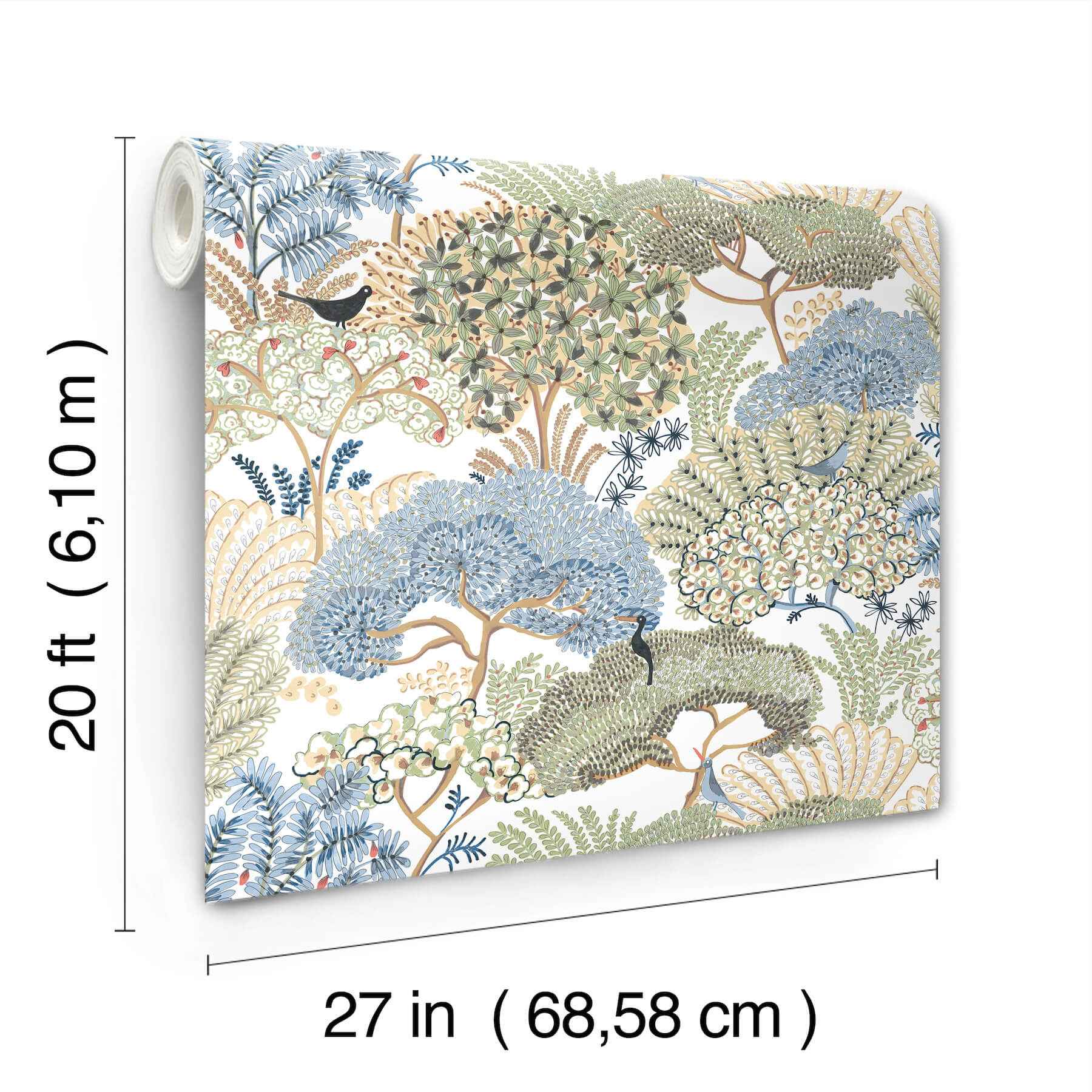 Everbloom Forest Butter Botanical Peel Stick Wallpaper - York Wallcoverings - PSW1695RL - York Wallcoverings Wallpaper