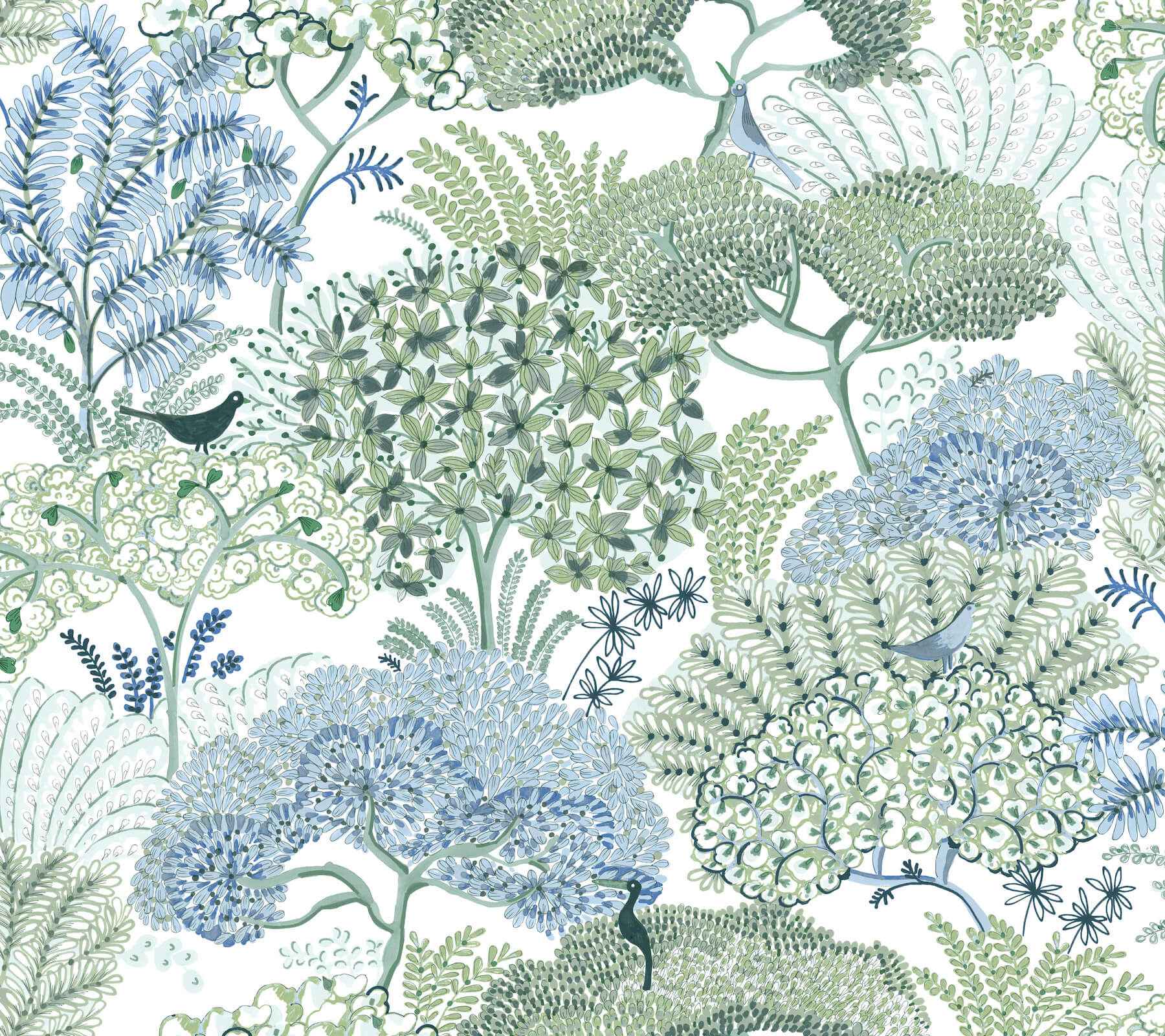 Everbloom Forest Green Botanical Peel Stick Wallpaper - York Wallcoverings - PSW1697RL - York Wallcoverings Wallpaper