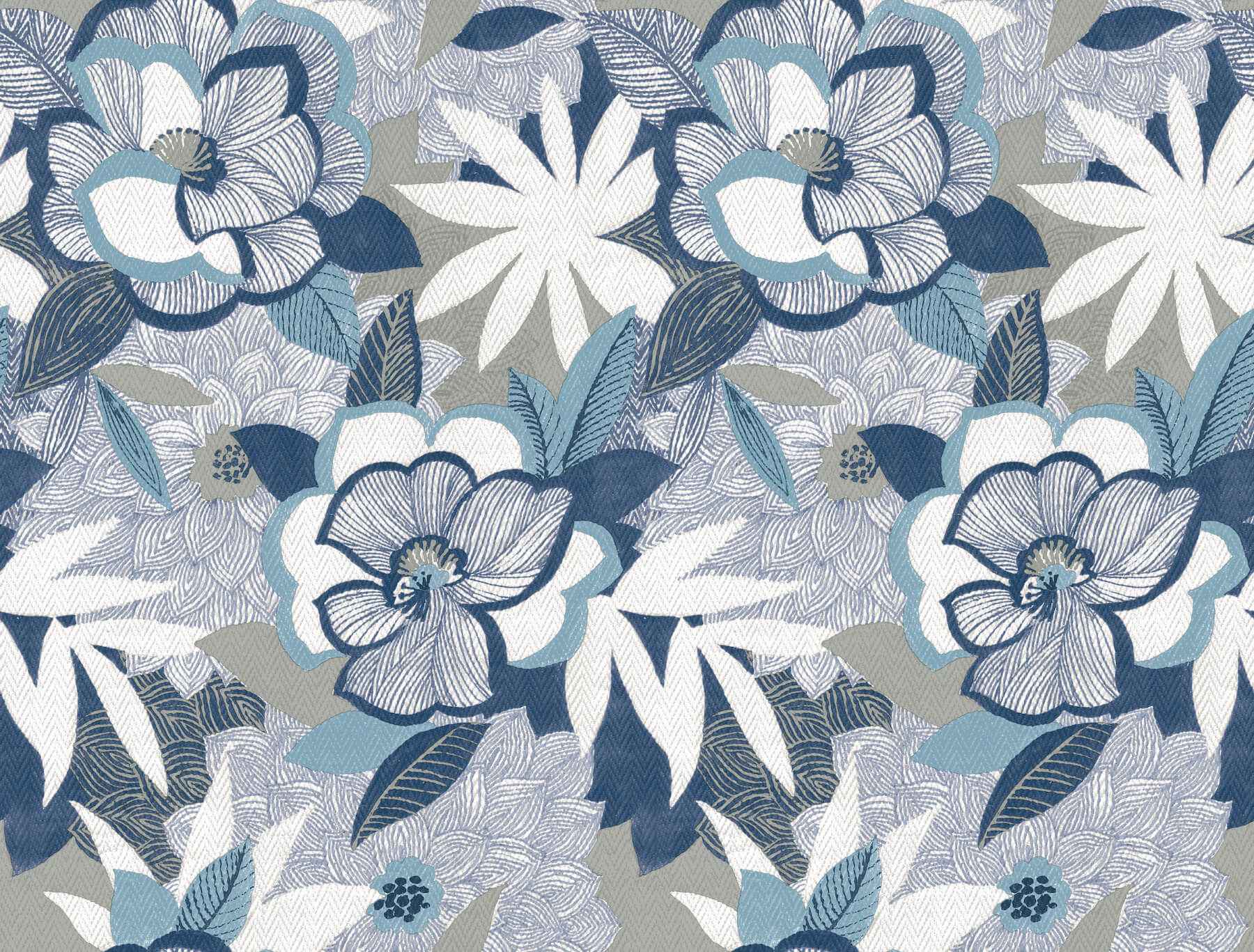 Fantasium Blue Floral Peel Stick Wallpaper - York Wallcoverings - PSW1699RL - York Wallcoverings Wallpaper